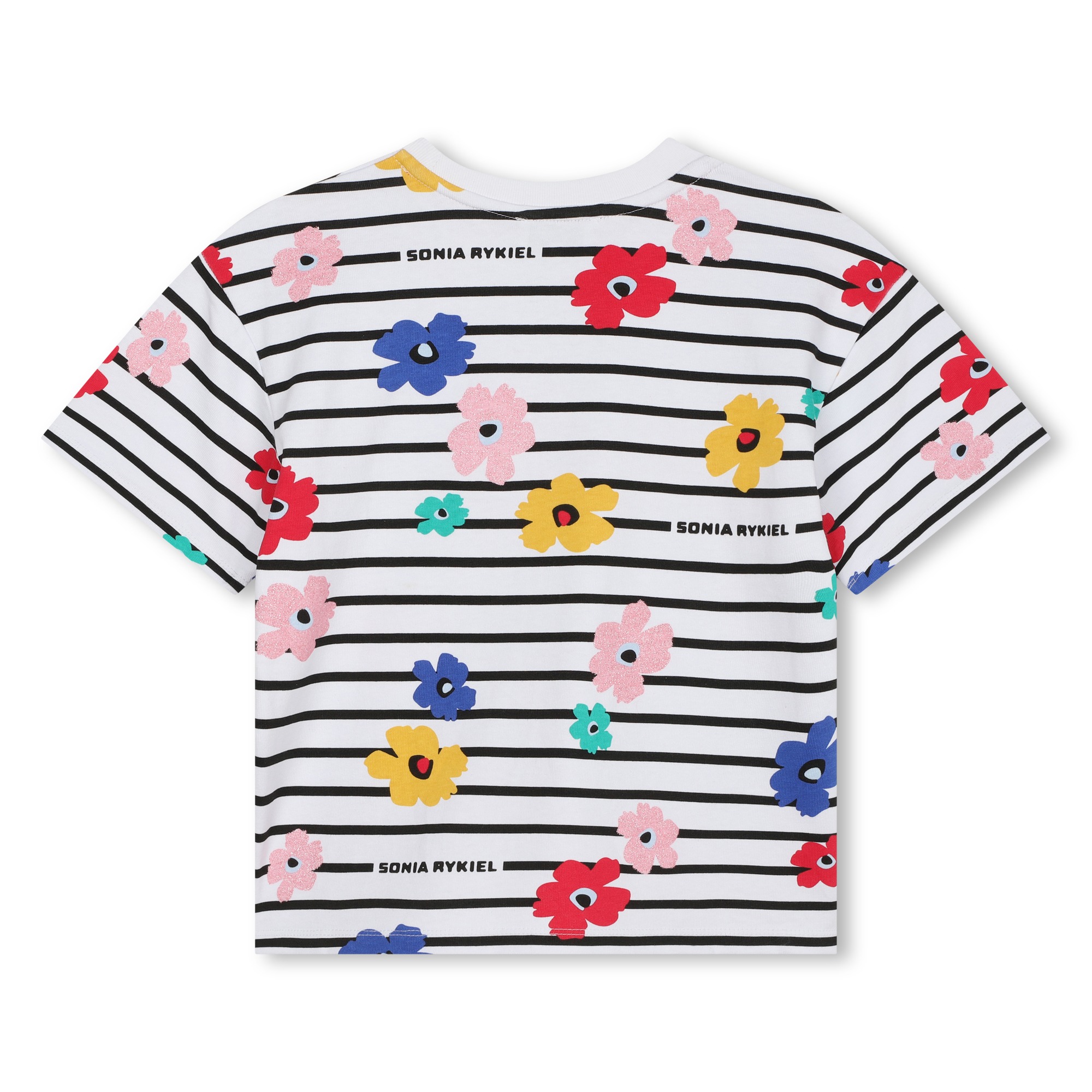 Gestreiftes T-Shirt mit Blumen SONIA RYKIEL Für MÄDCHEN