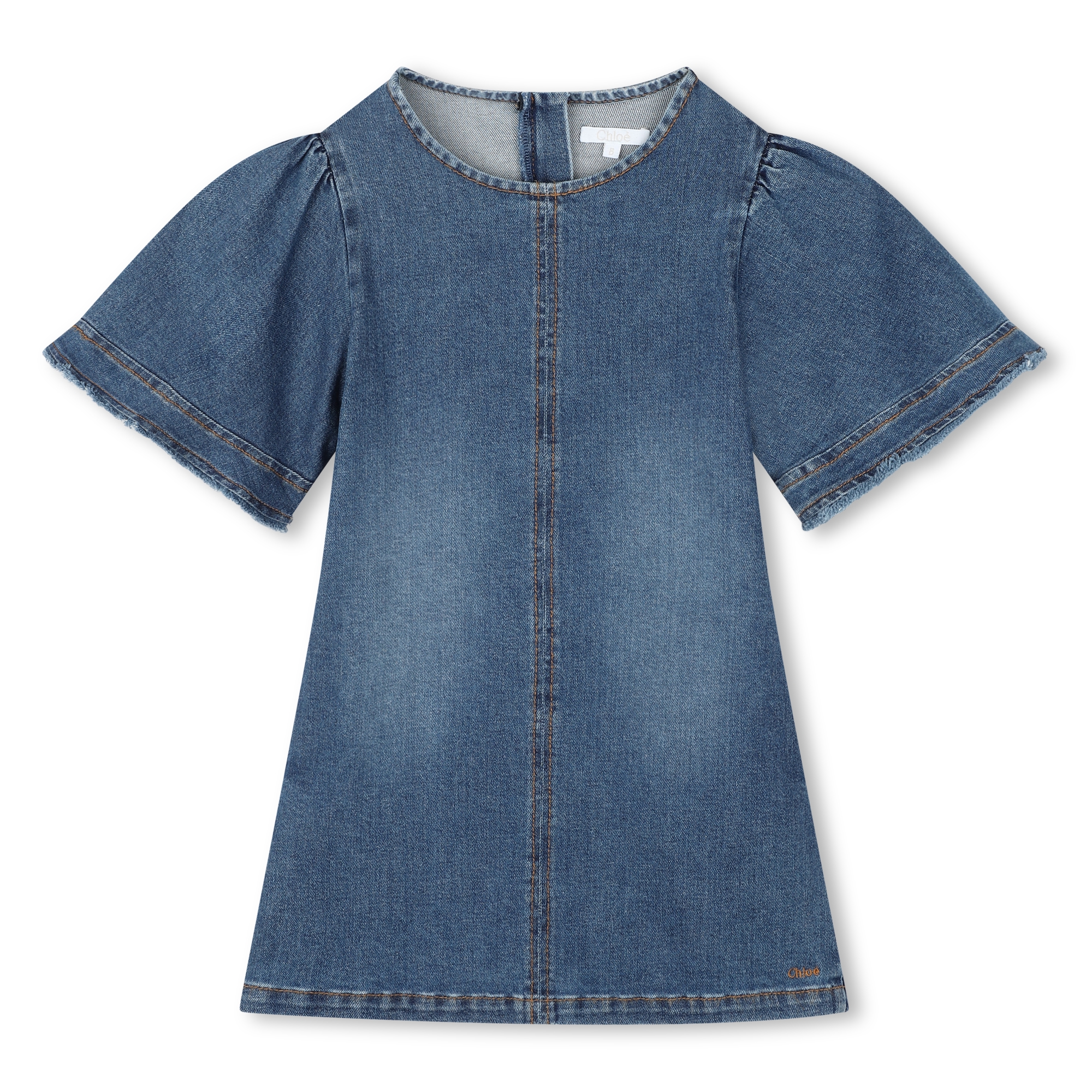 Short-sleeved denim dress CHLOE for GIRL