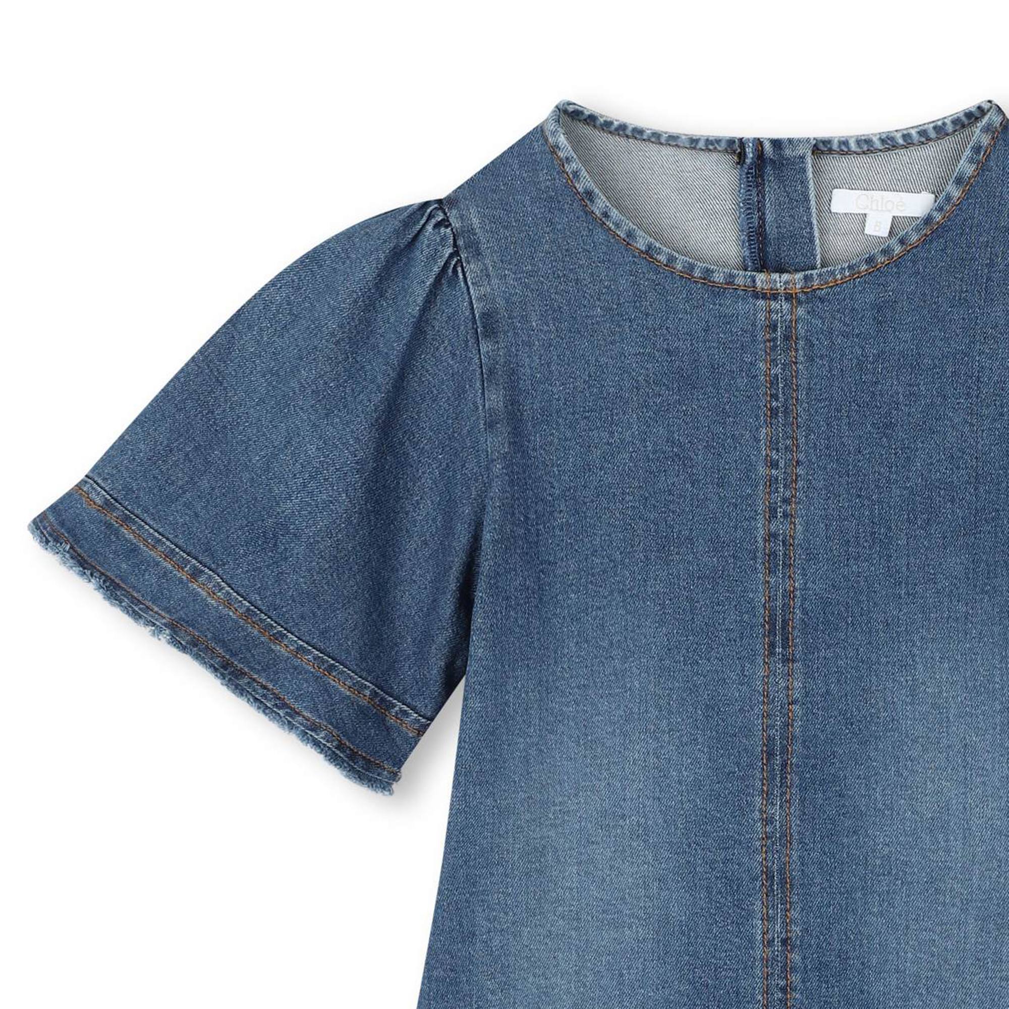 Short-sleeved denim dress CHLOE for GIRL