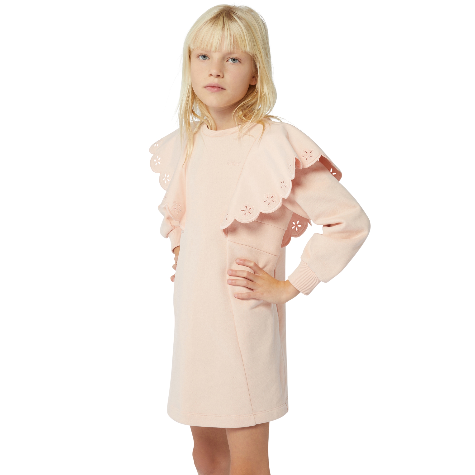 Fleece dress with ruffles CHLOE for GIRL