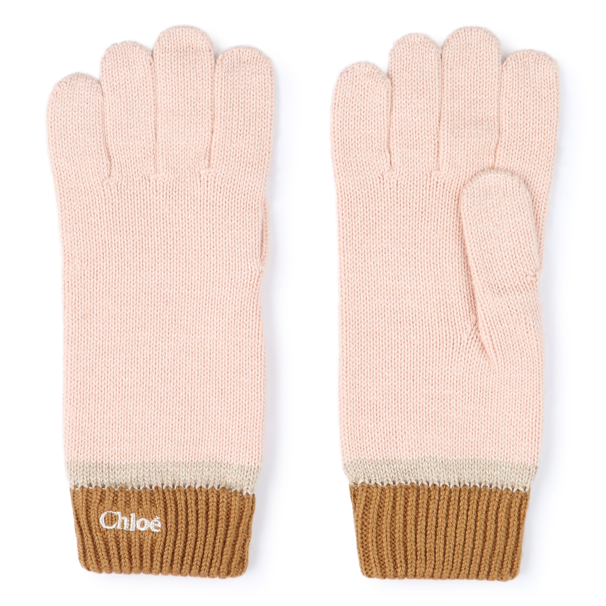 Three-colour knitted gloves CHLOE for GIRL