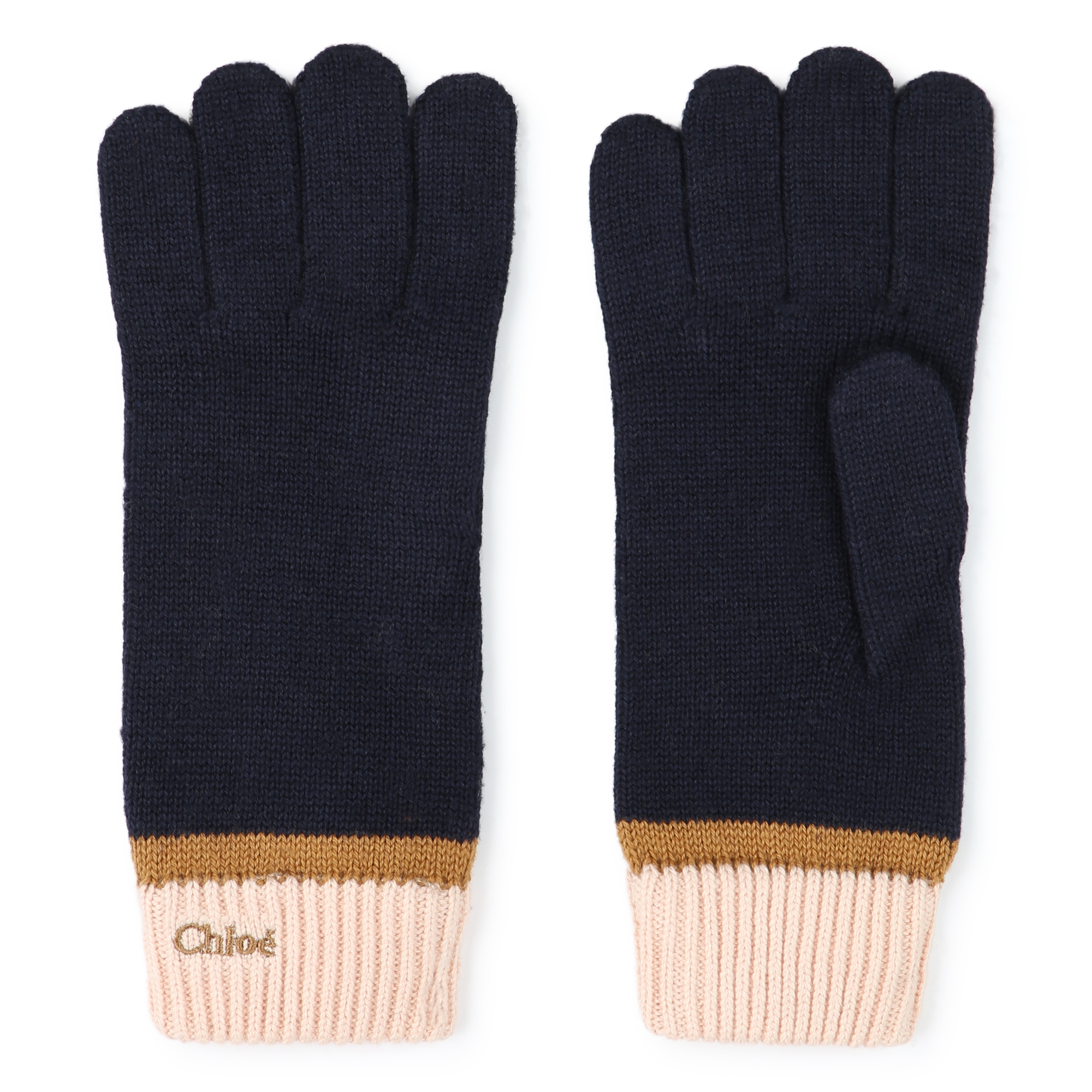 Three-colour knitted gloves CHLOE for GIRL