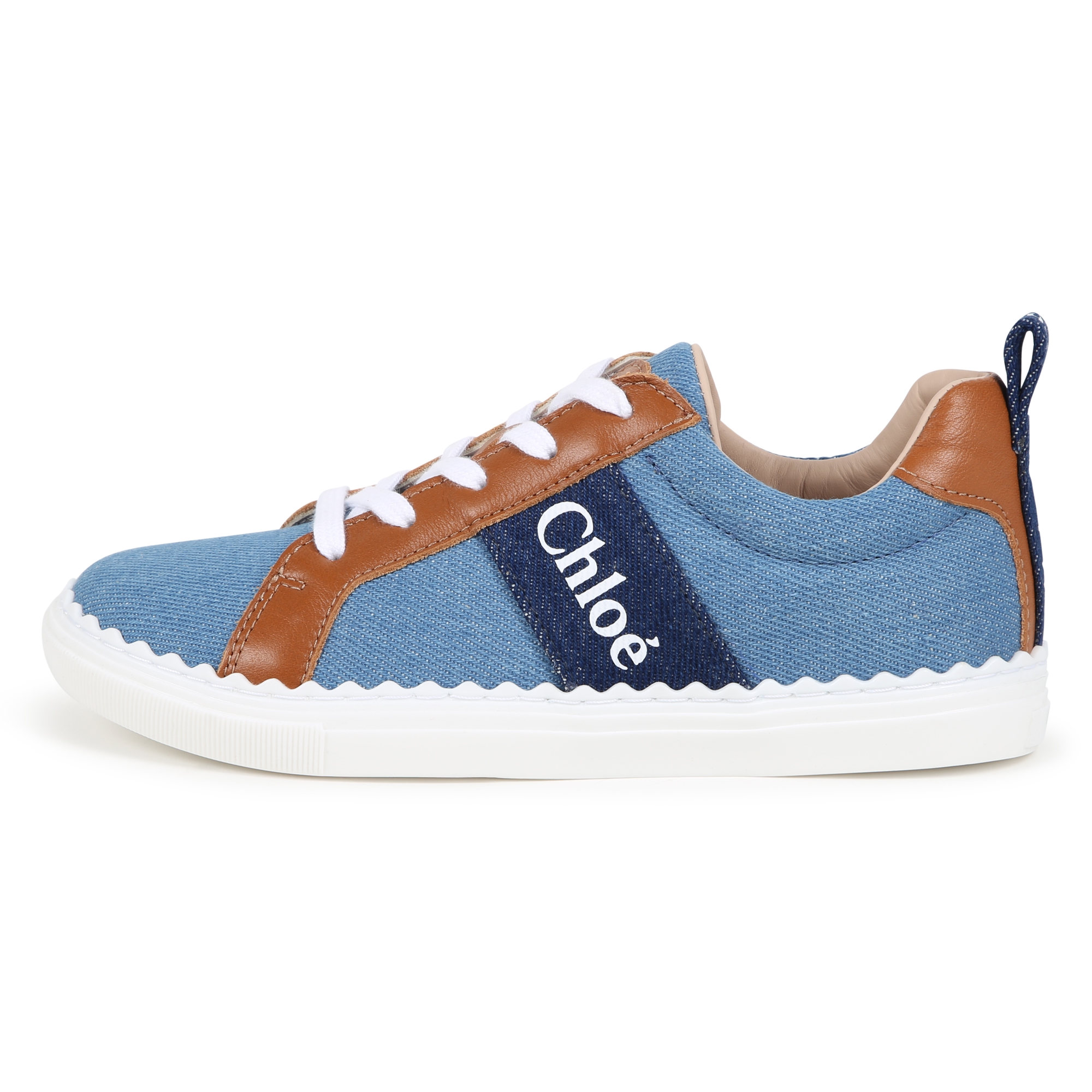 Sneakers in denim con lacci CHLOE Per BAMBINA