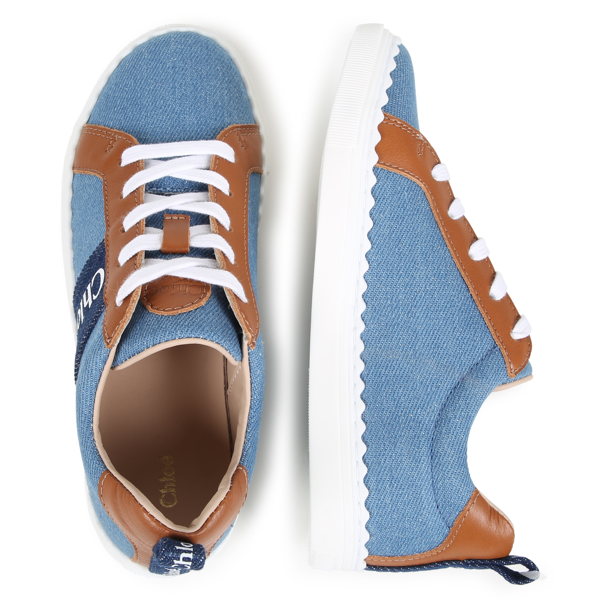 Denim lace-up trainers CHLOE for GIRL