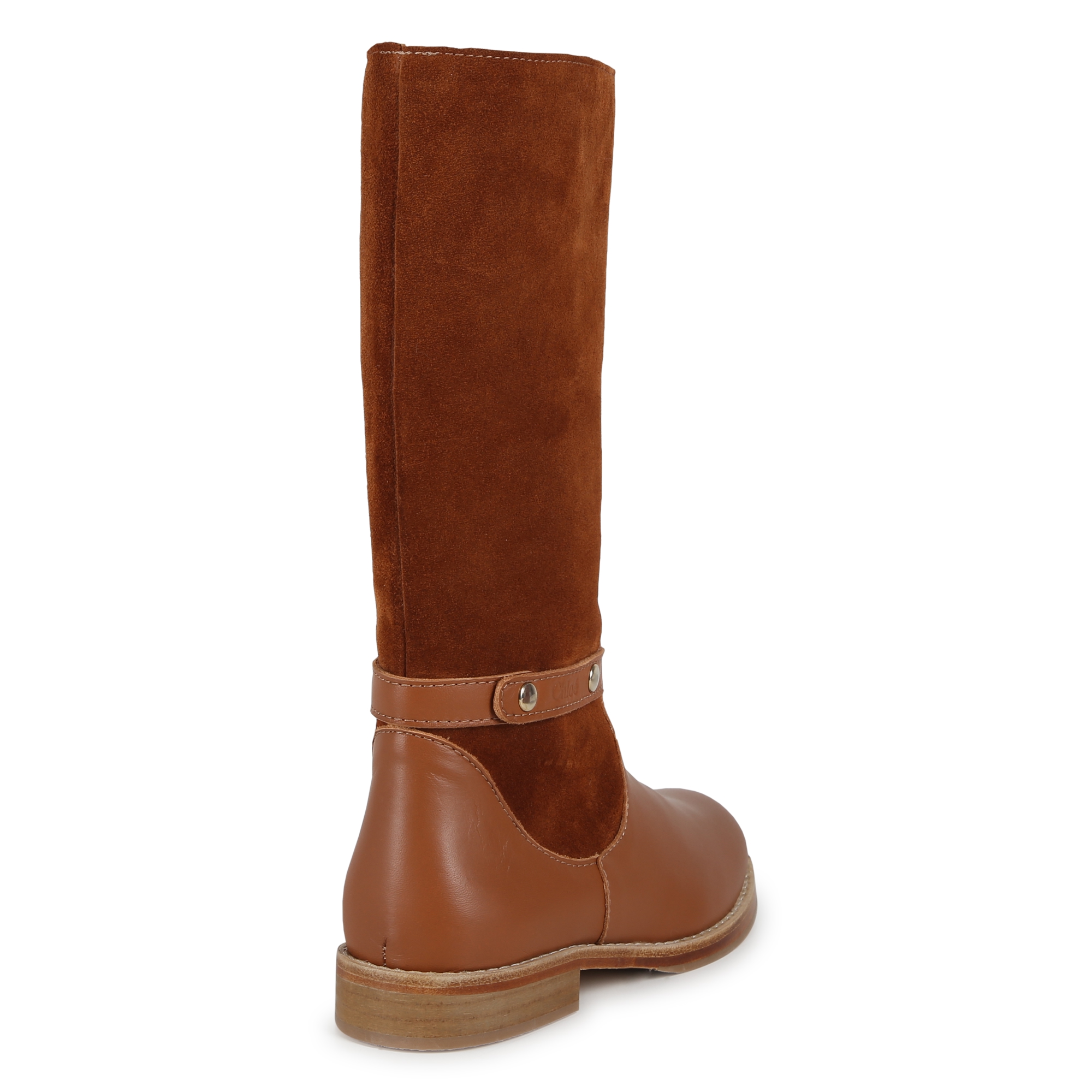 Bottes en cuir bi-matière CHLOE pour FILLE