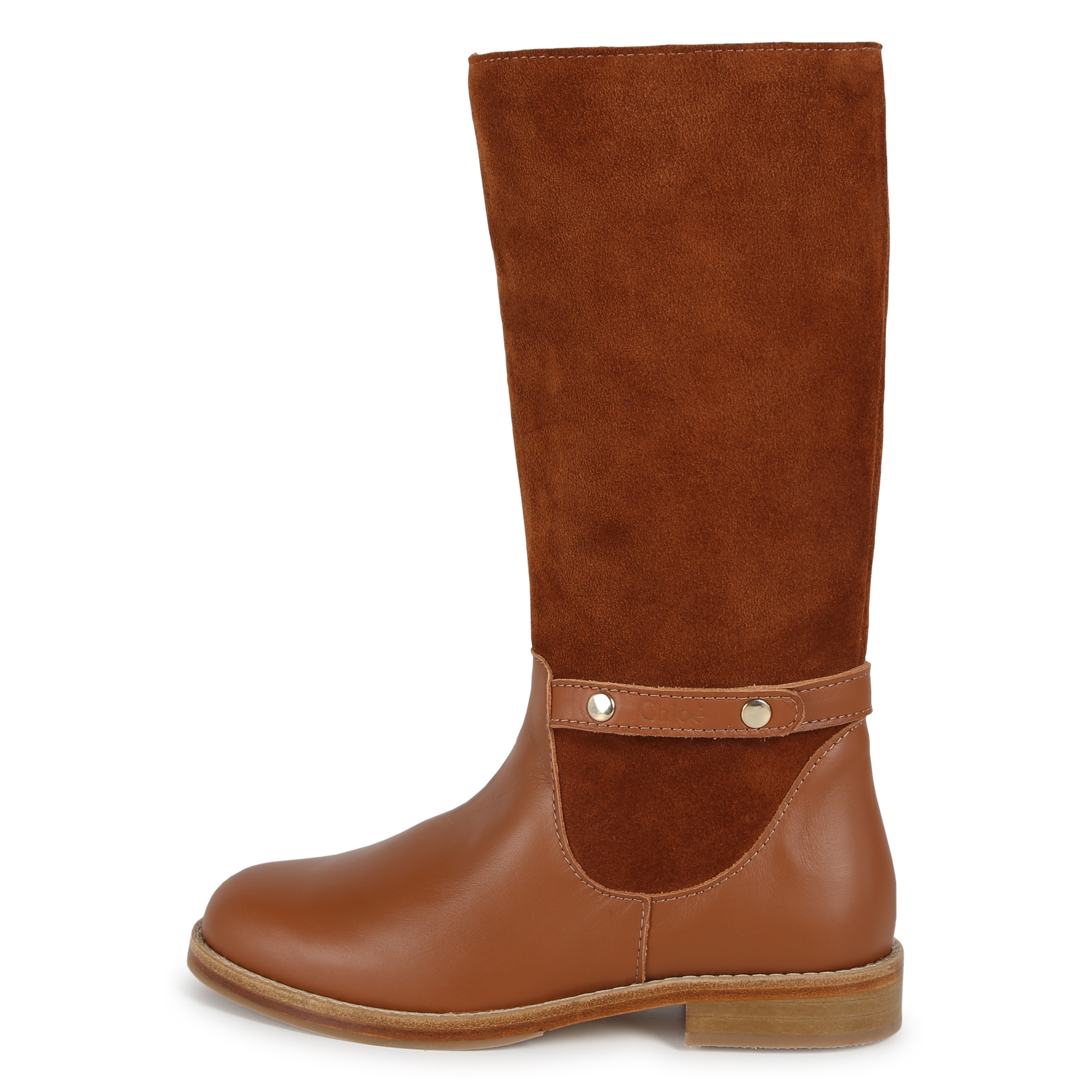 Bottes en cuir bi-matière CHLOE pour FILLE