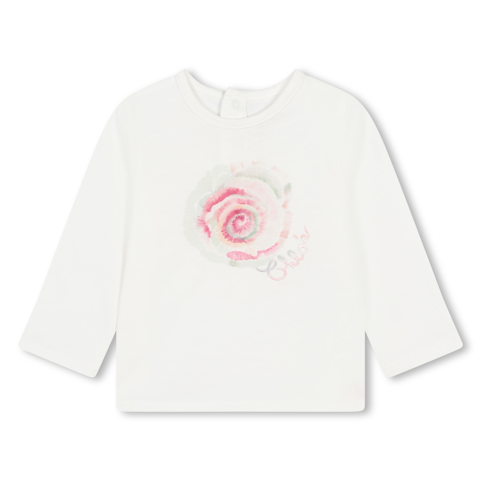 T-shirt with embroidered logo CHLOE for GIRL