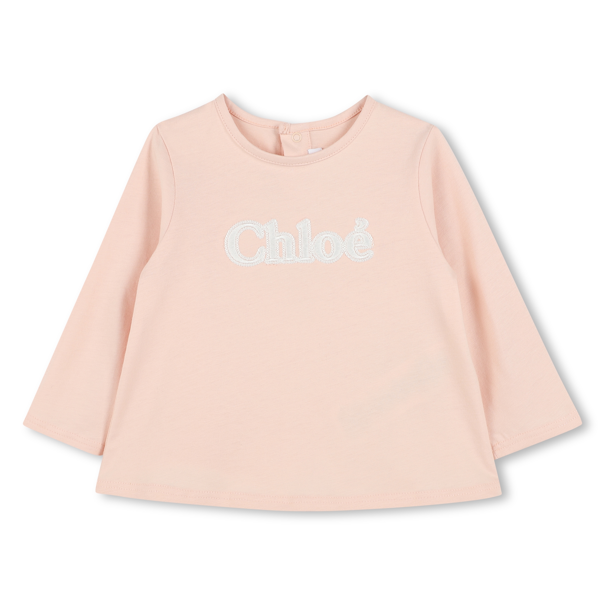 T-shirt with embroidered logo CHLOE for GIRL