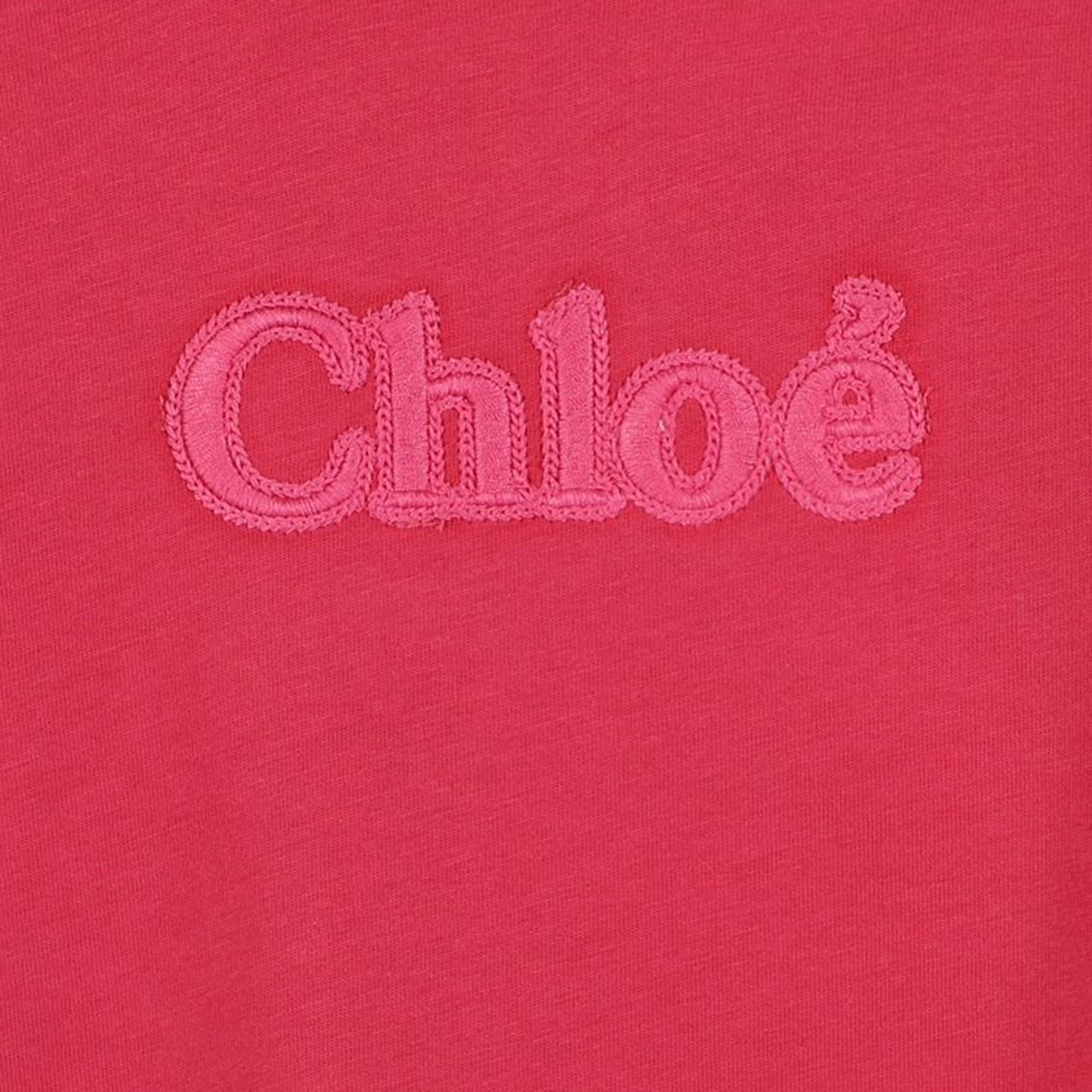 T-shirt with embroidered logo CHLOE for GIRL