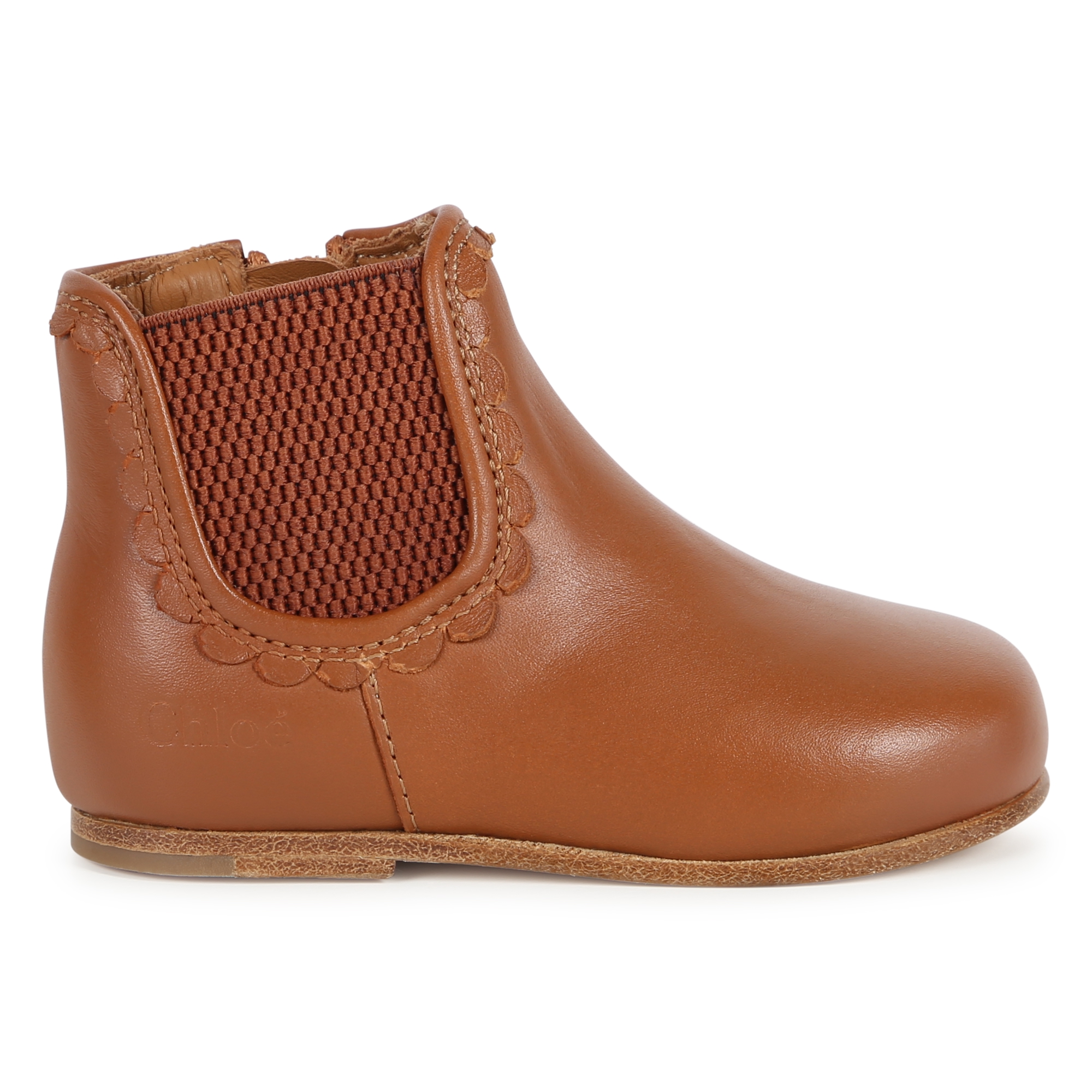 Bottines en cuir zippées CHLOE pour FILLE