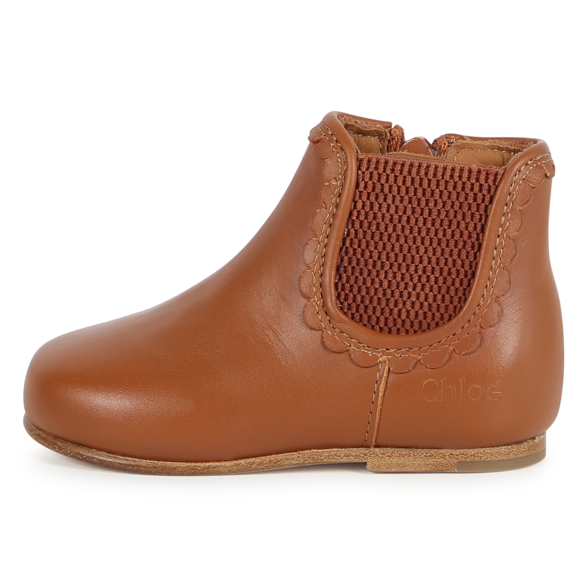 Bottines en cuir zippées CHLOE pour FILLE