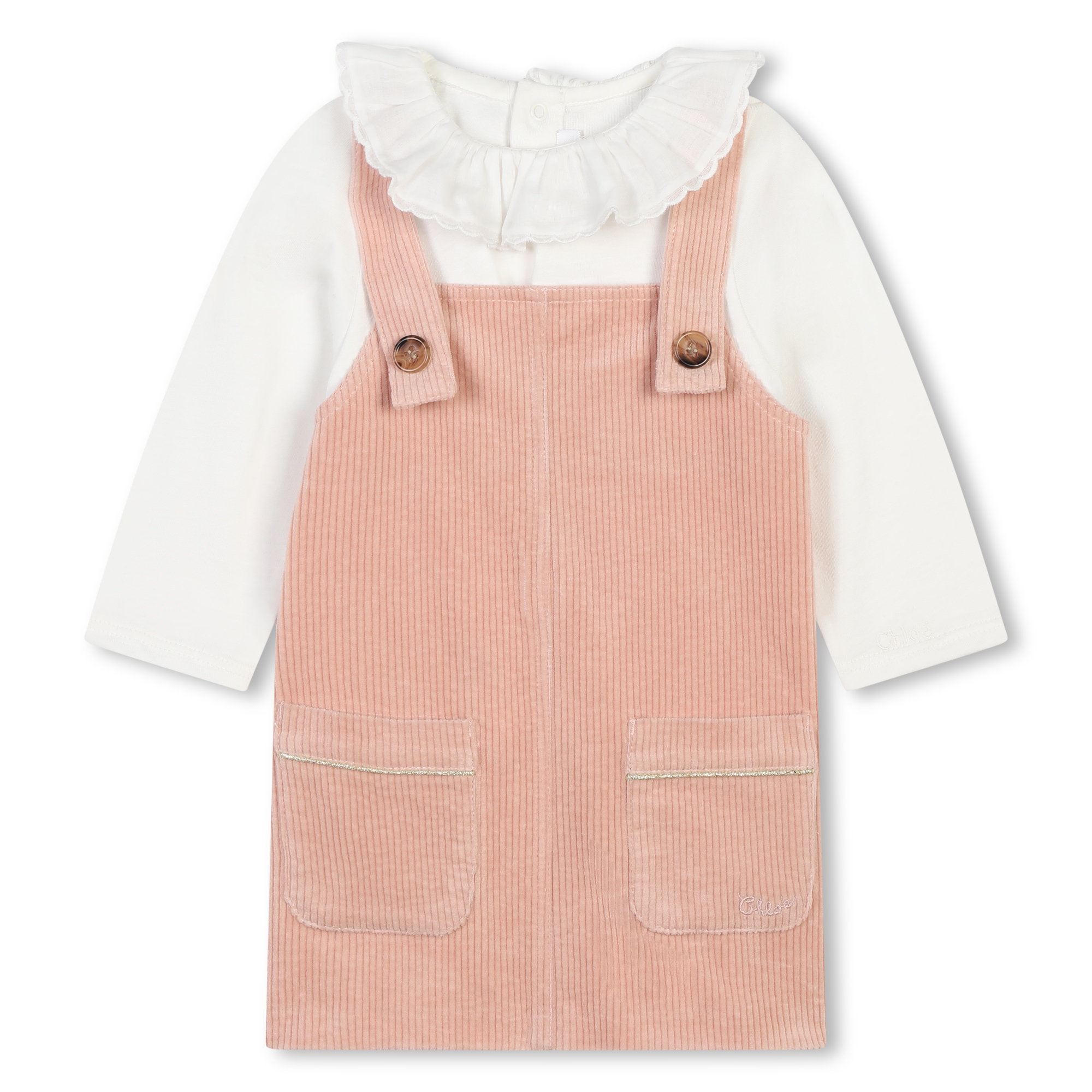 CHLOE Ensemble robe et T shirt bebe rose Kids around