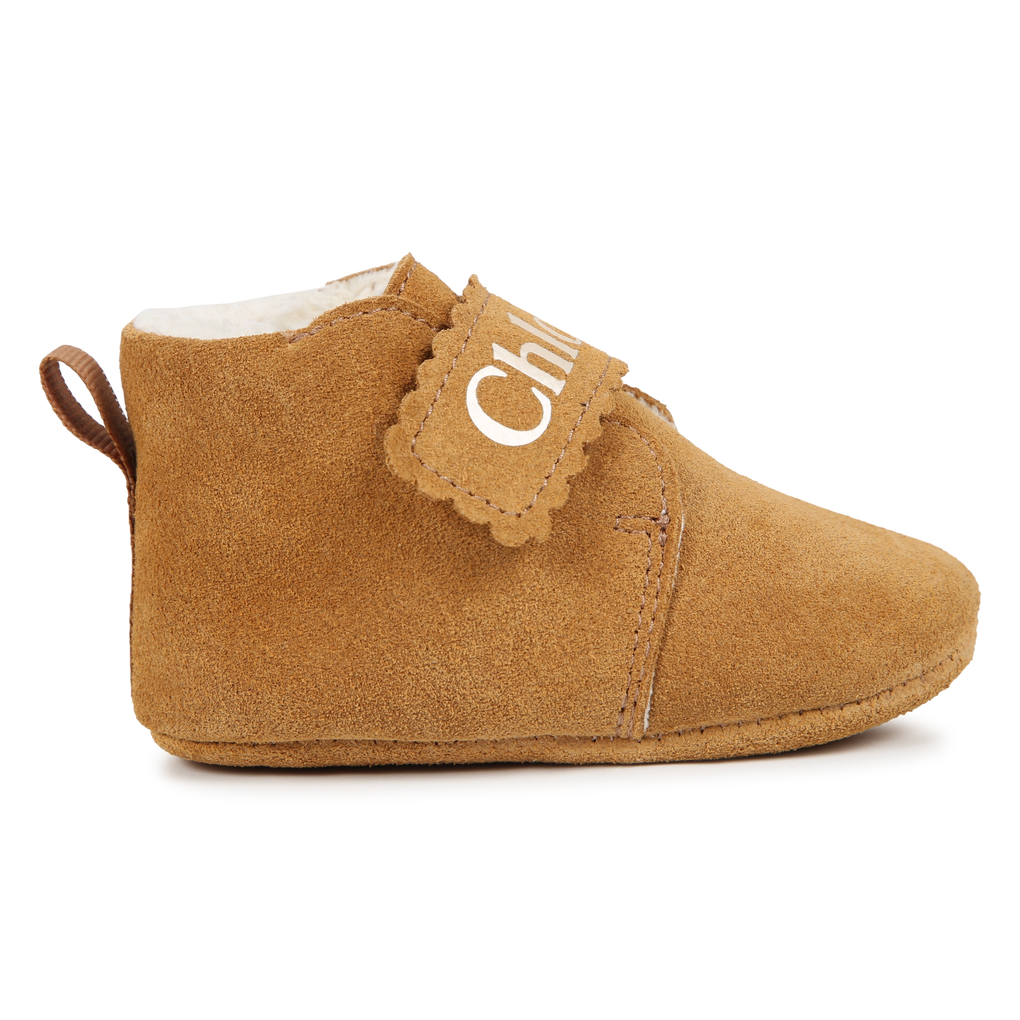 Chaussons en cuir avec scratch CHLOE pour FILLE