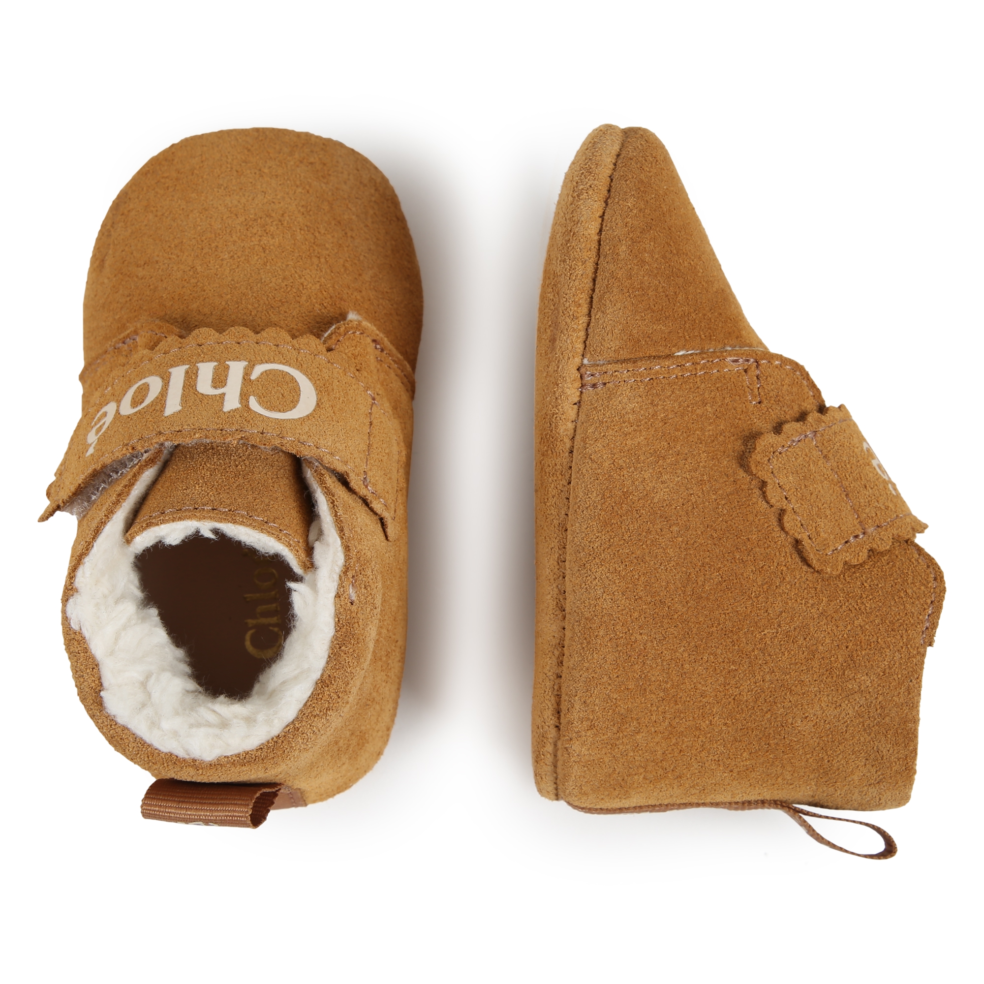 Chaussons en cuir avec scratch CHLOE pour FILLE