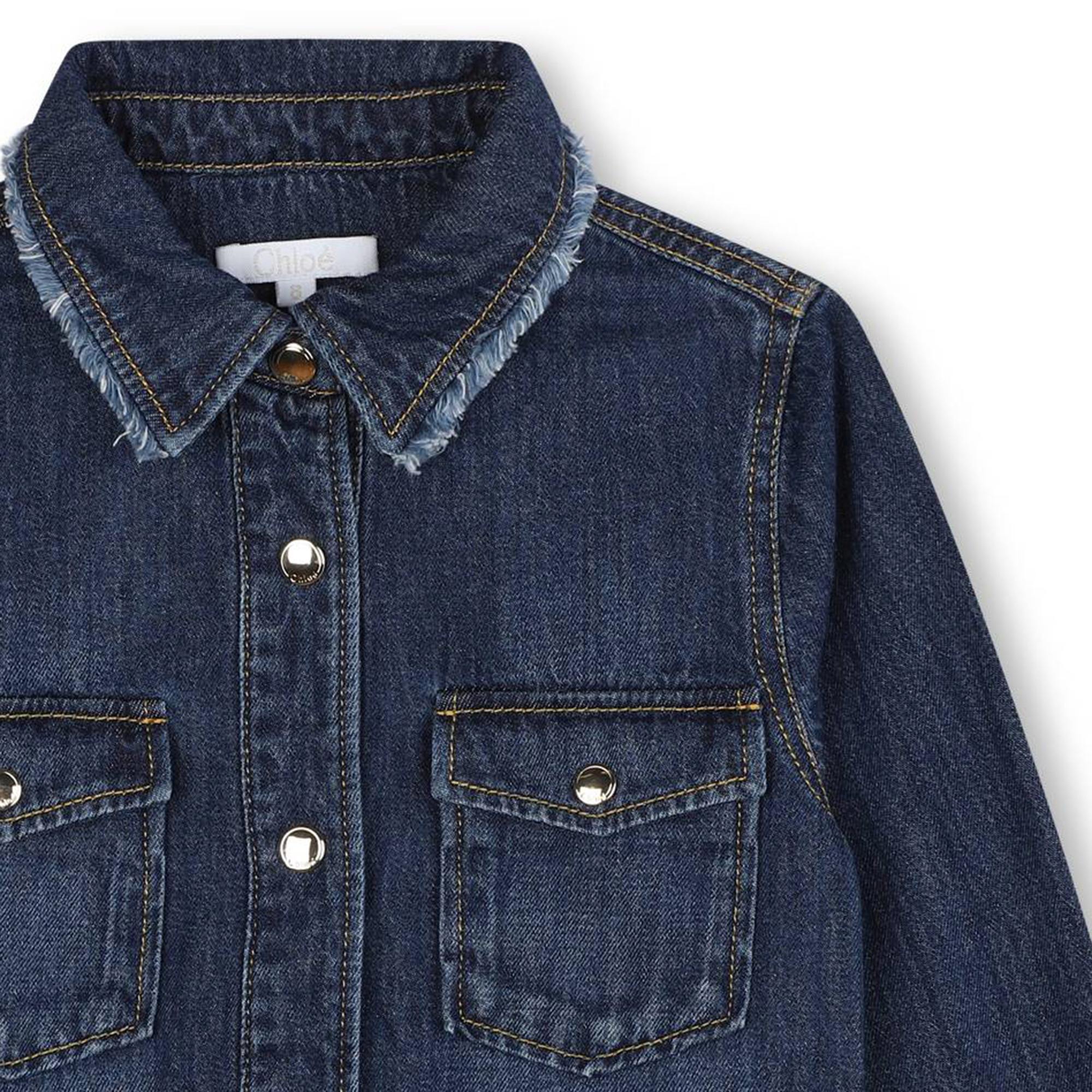 Chemise en jean avec franges CHLOE pour FILLE