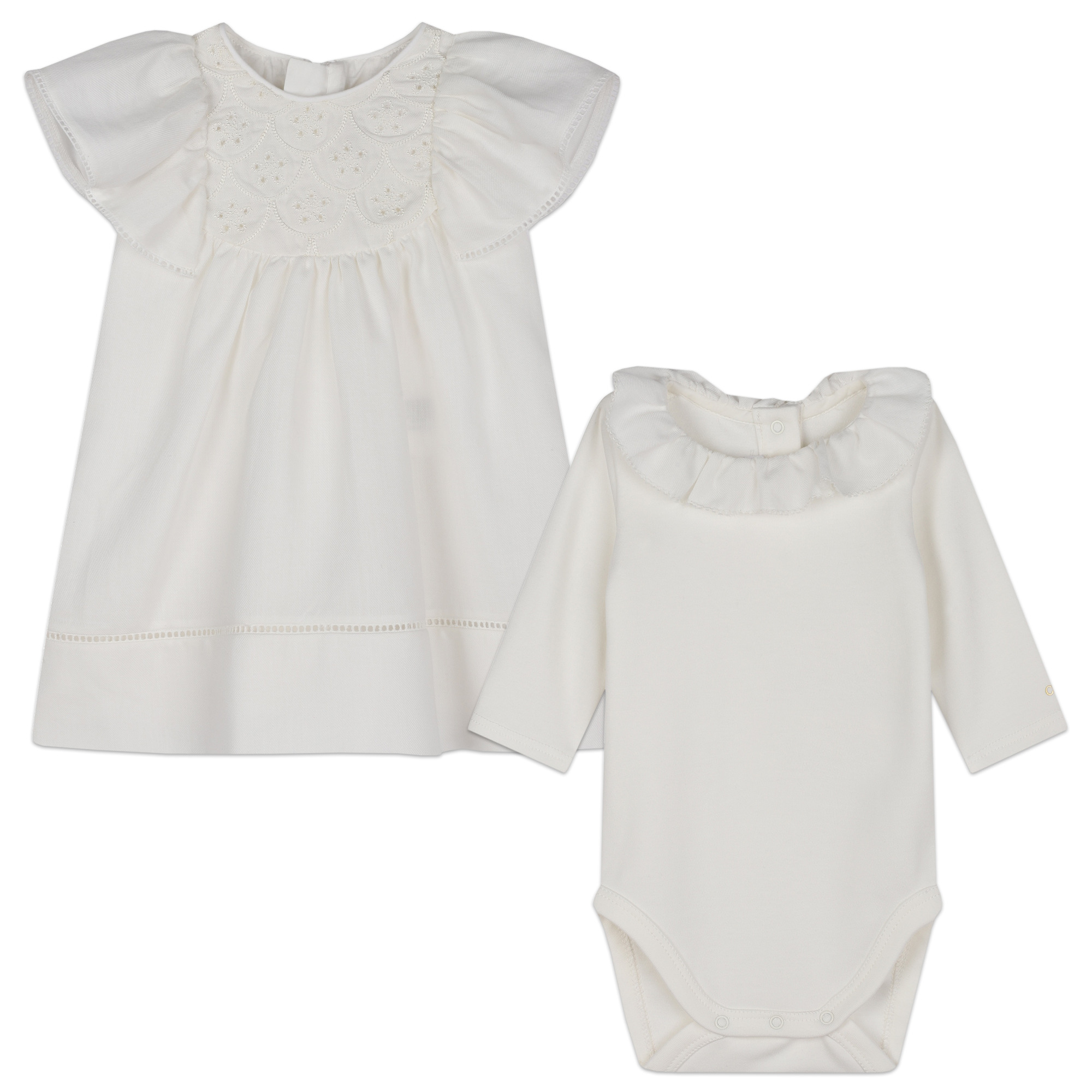 Vestito ricamato e body cotone CHLOE Per BAMBINA