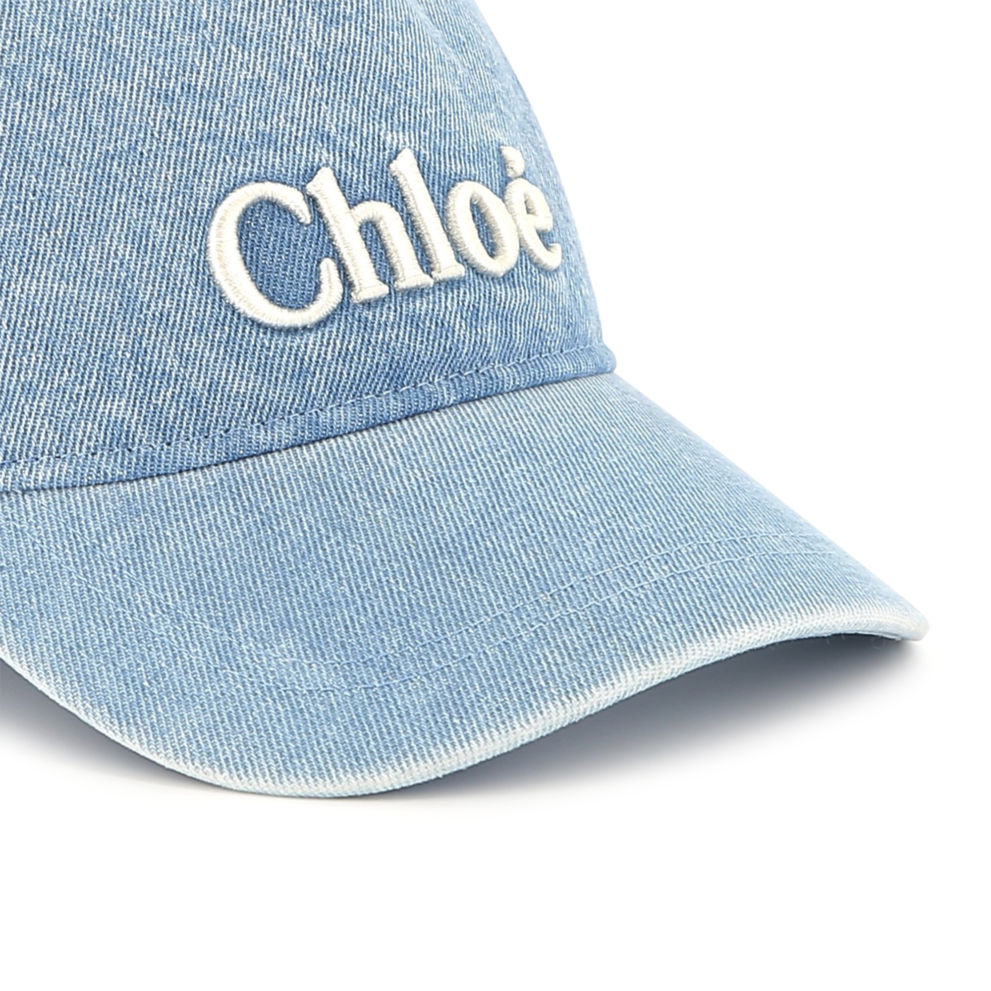 Embroidered denim baseball cap CHLOE for GIRL