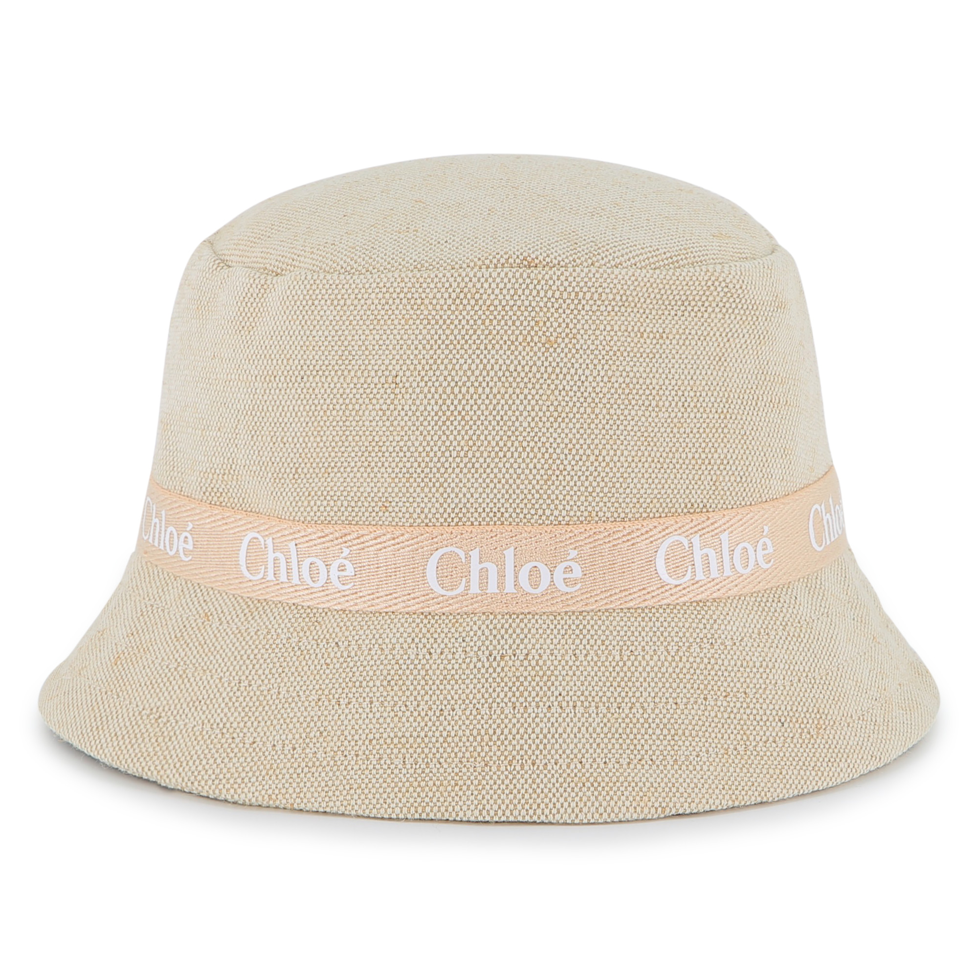 Jute and cotton logo sun hat CHLOE for GIRL