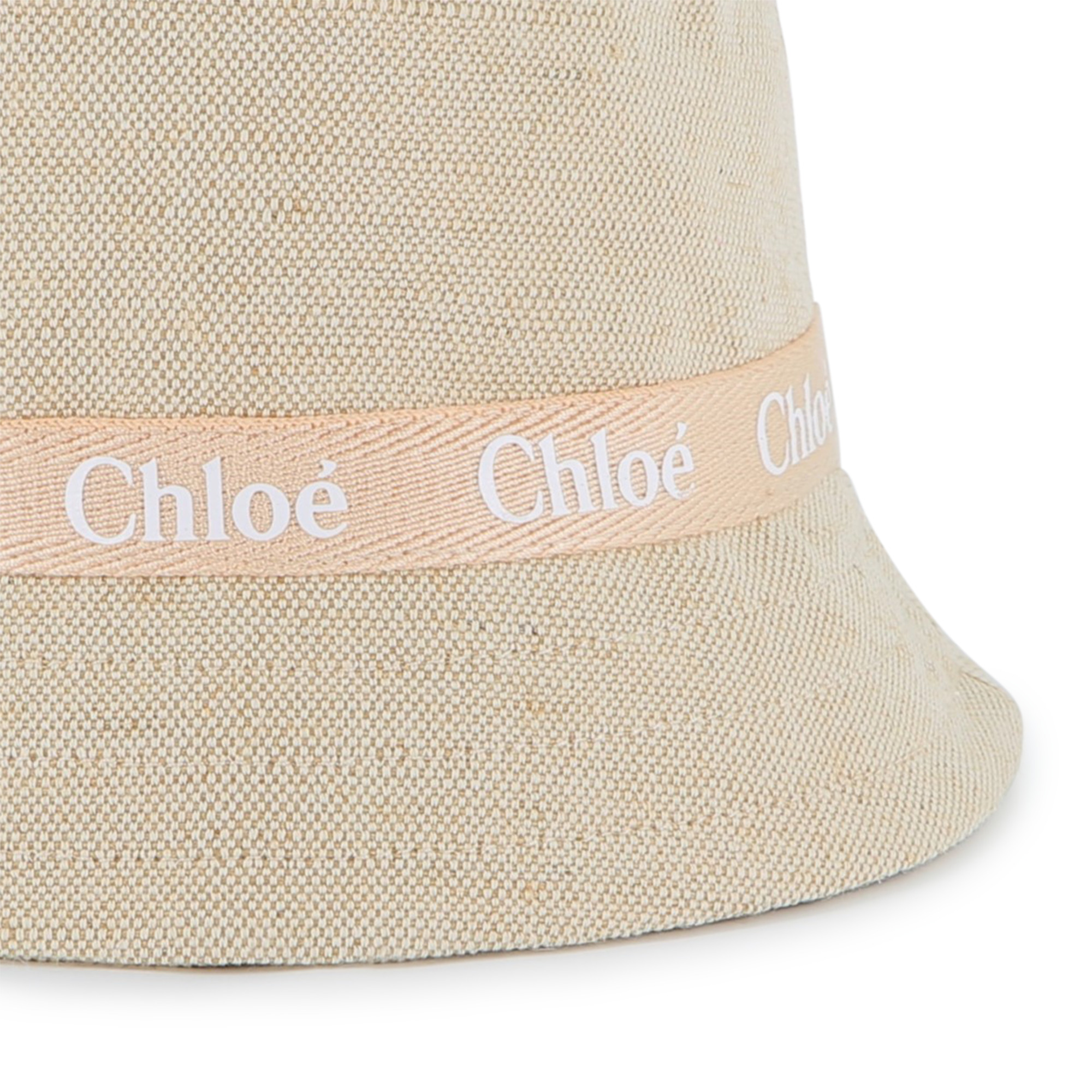 Jute and cotton logo sun hat CHLOE for GIRL