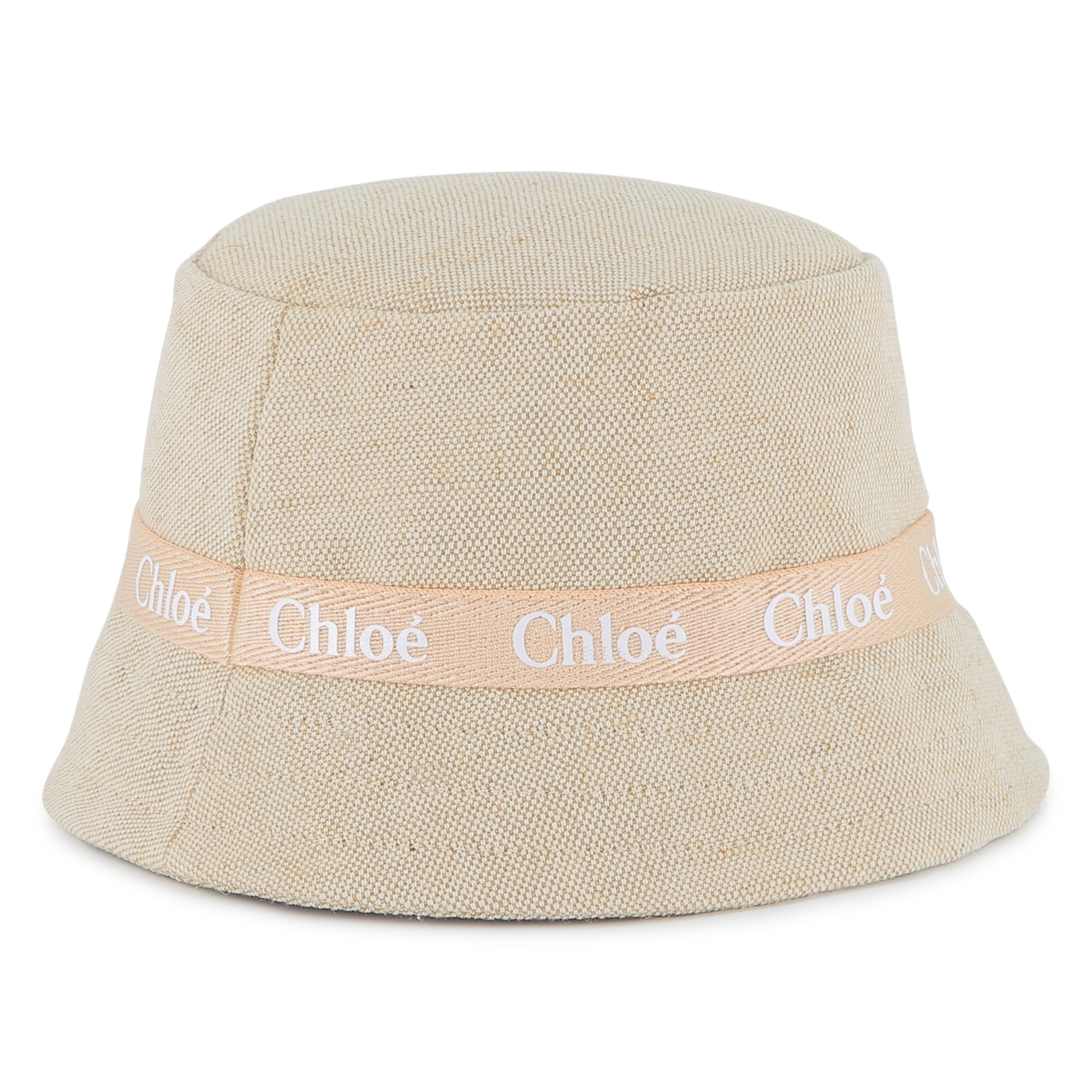 Jute and cotton logo sun hat CHLOE for GIRL