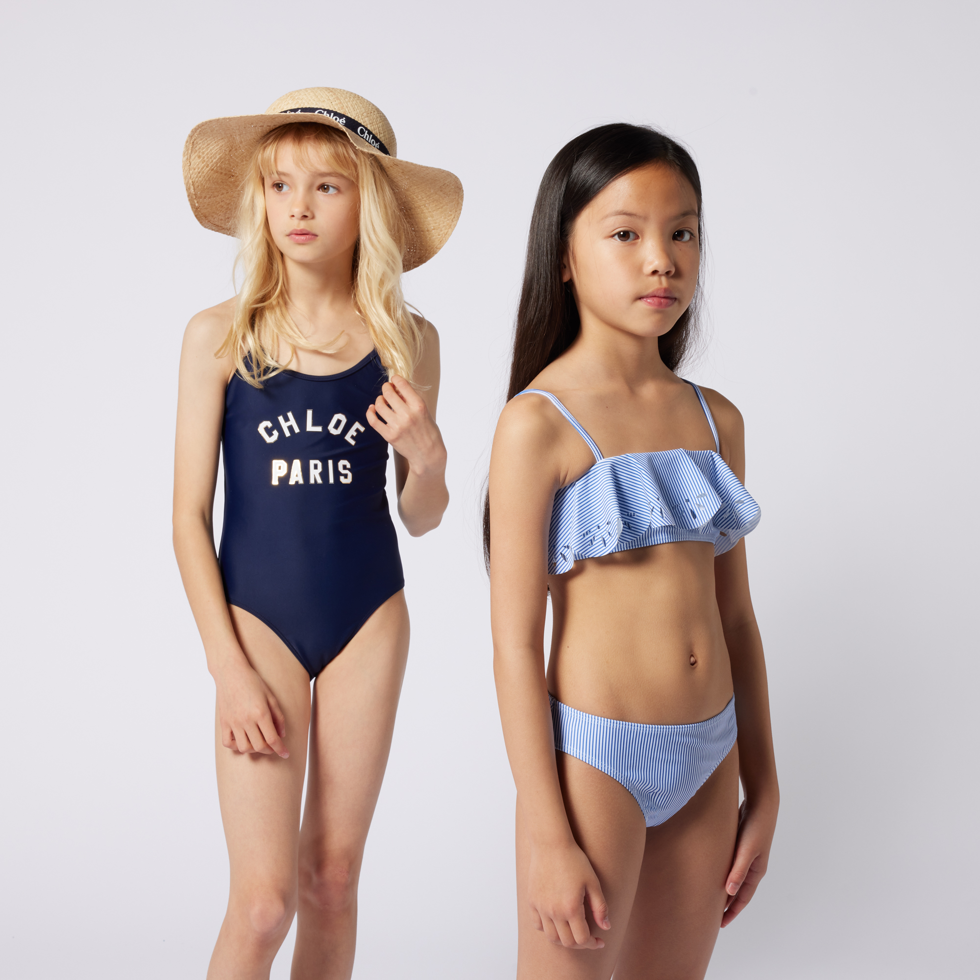 Chapeau siglé en raphia CHLOE pour FILLE