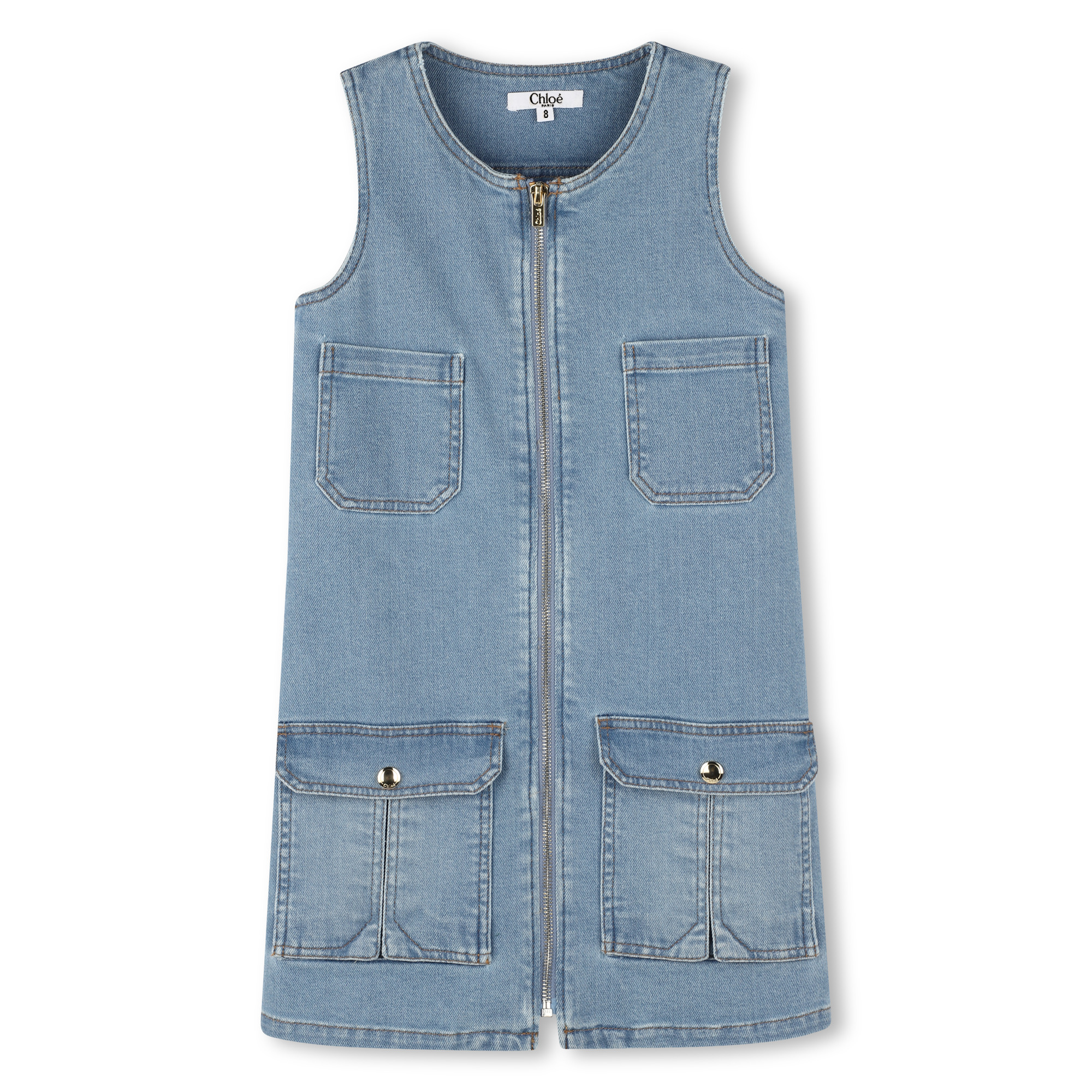 Sleeveless denim dress CHLOE for GIRL