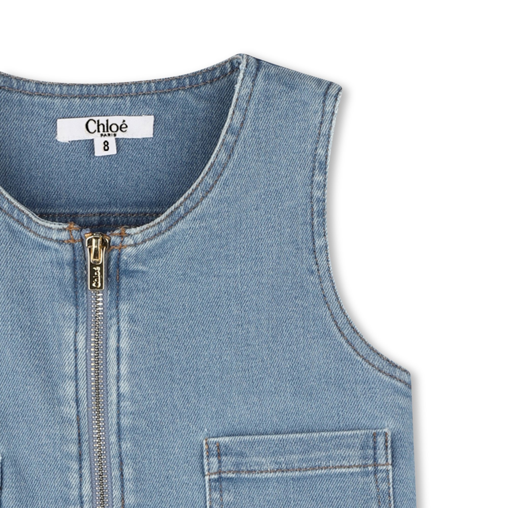 Sleeveless denim dress CHLOE for GIRL