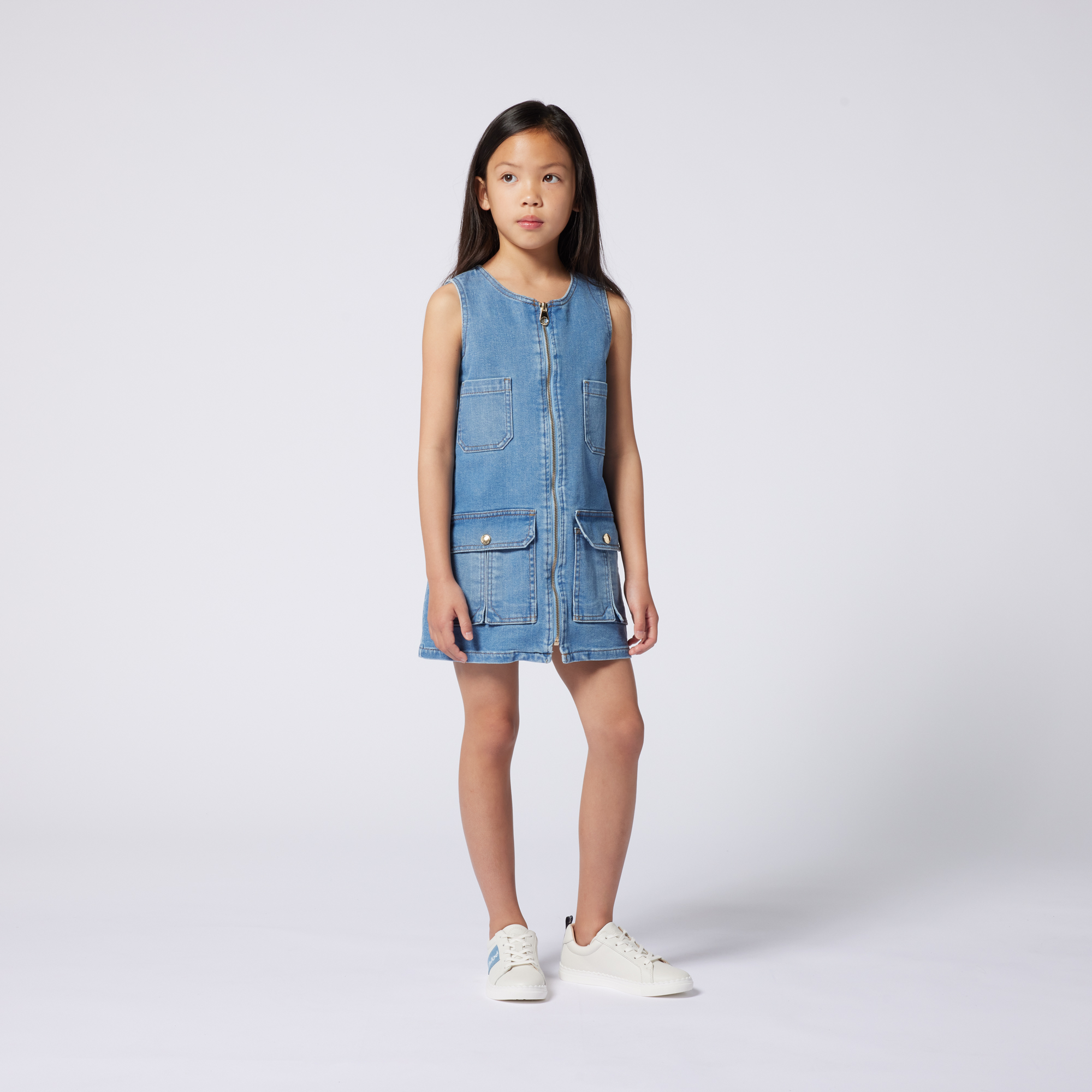 Ärmelloses Denim-Kleid CHLOE Für MÄDCHEN