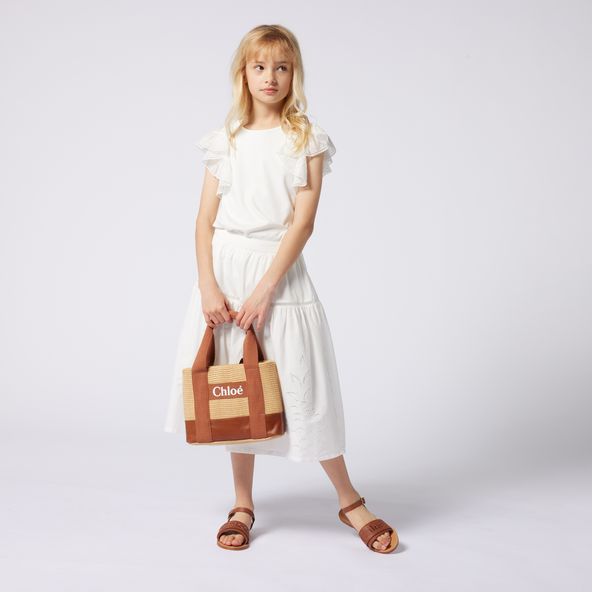 Long embroidered skirt CHLOE for GIRL