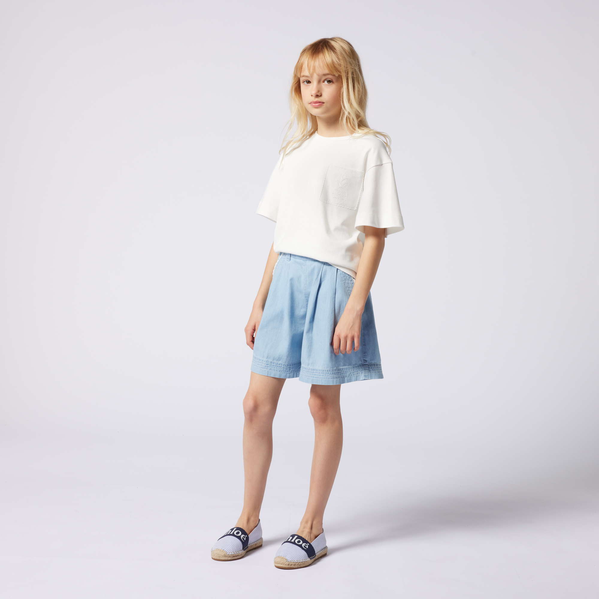 Long lightweight denim shorts CHLOE for GIRL