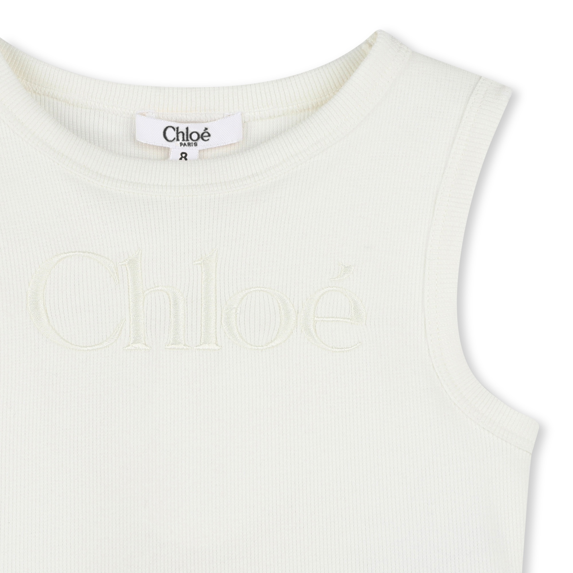 Débardeur court logo brodé CHLOE pour FILLE