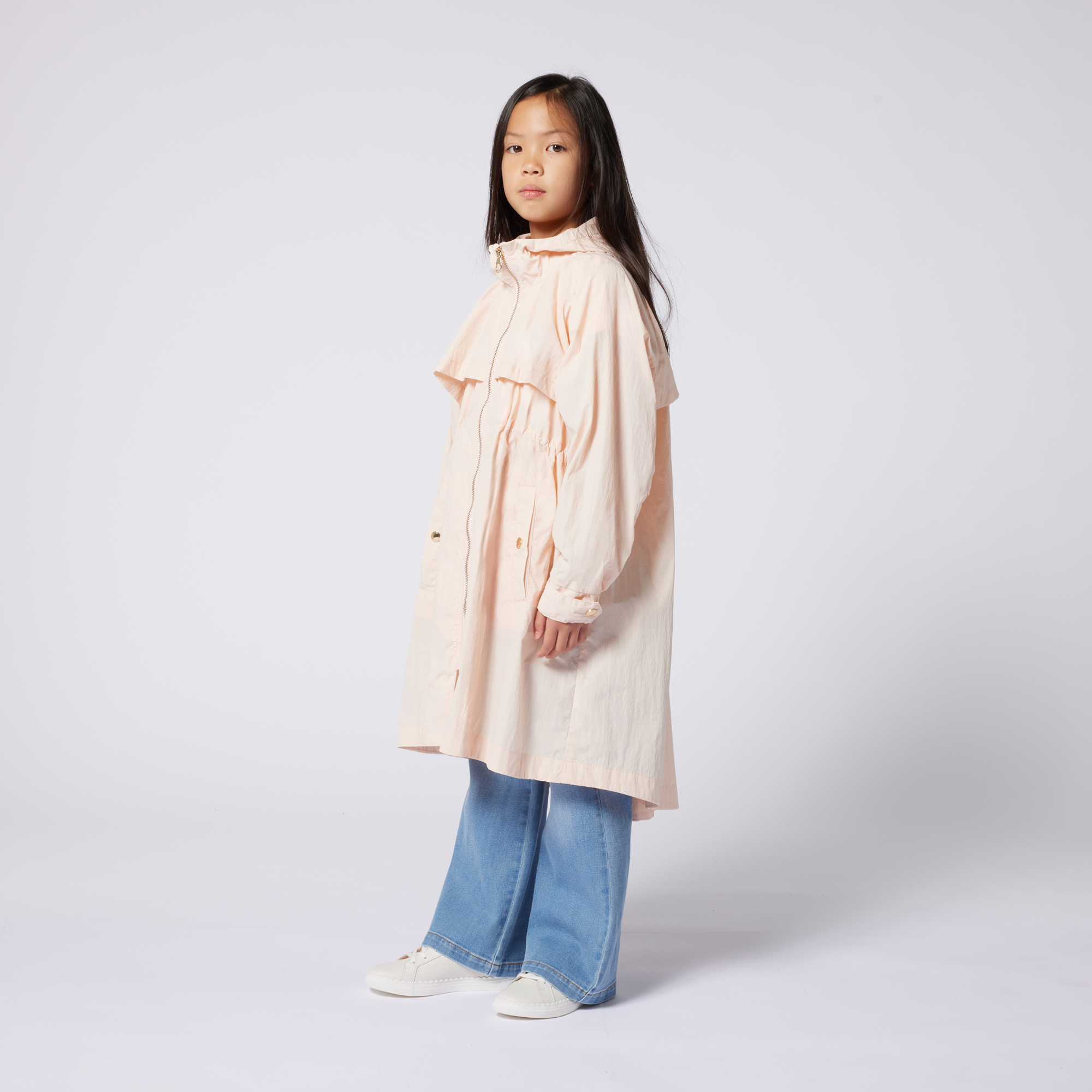 Zipped cape-effect windbreaker CHLOE for GIRL