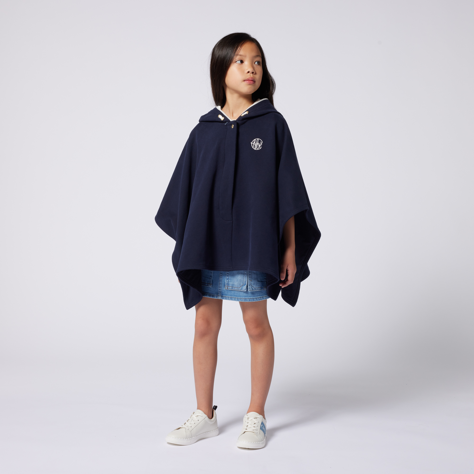 Hooded fleece cape CHLOE for GIRL