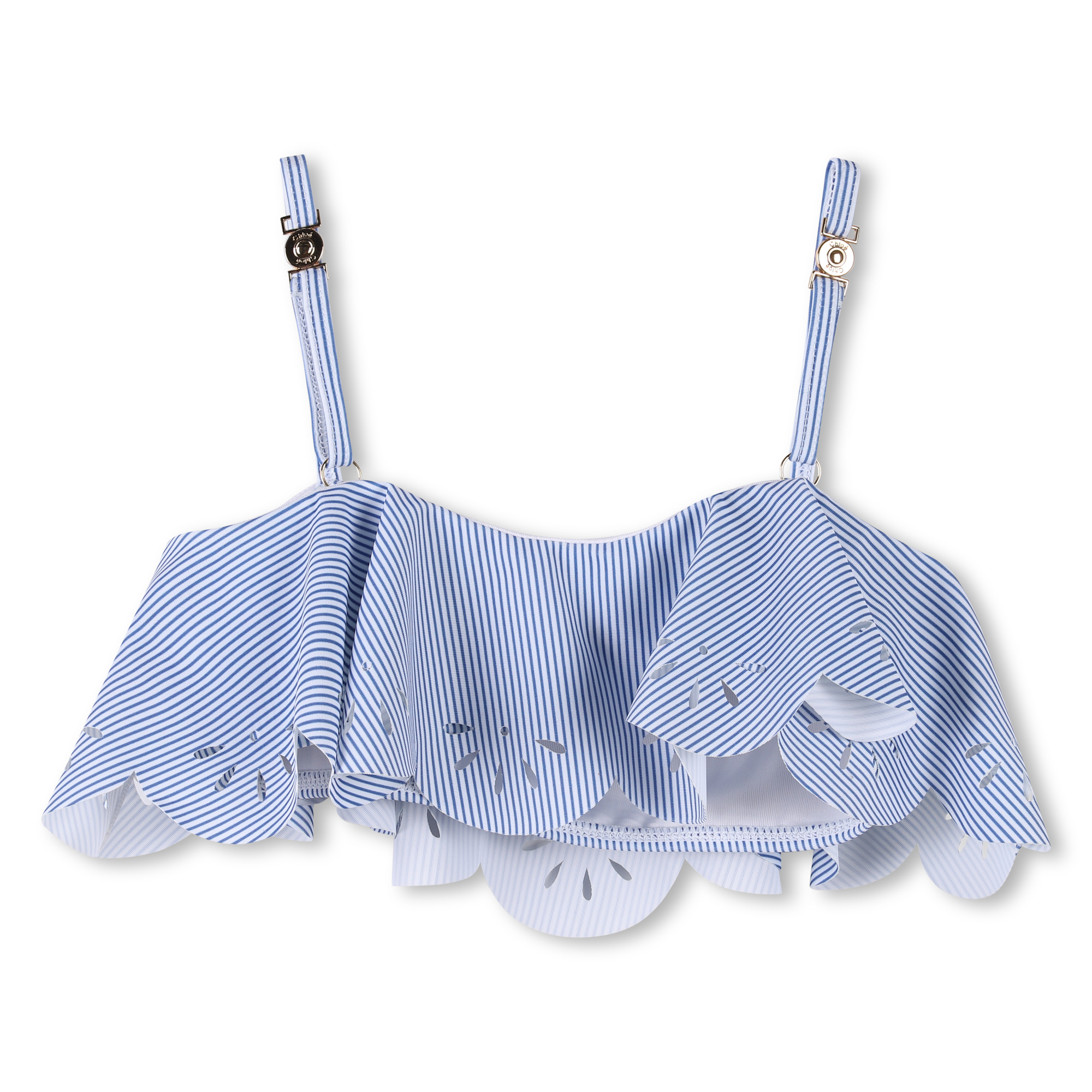 Maillot 2 pièces rayé à volant CHLOE pour FILLE