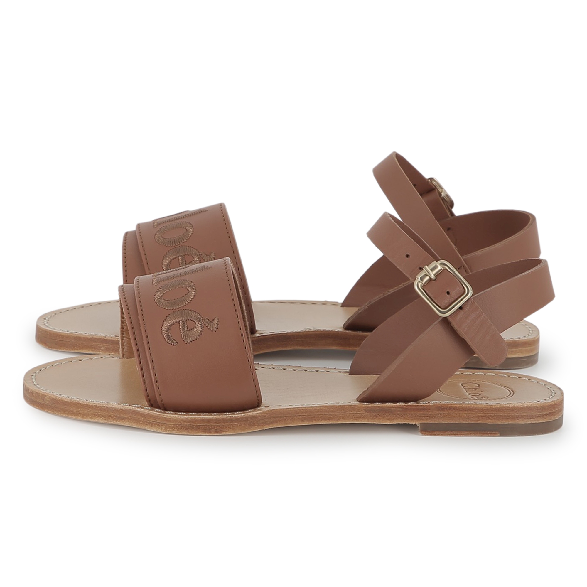 Buckled leather sandals CHLOE for GIRL