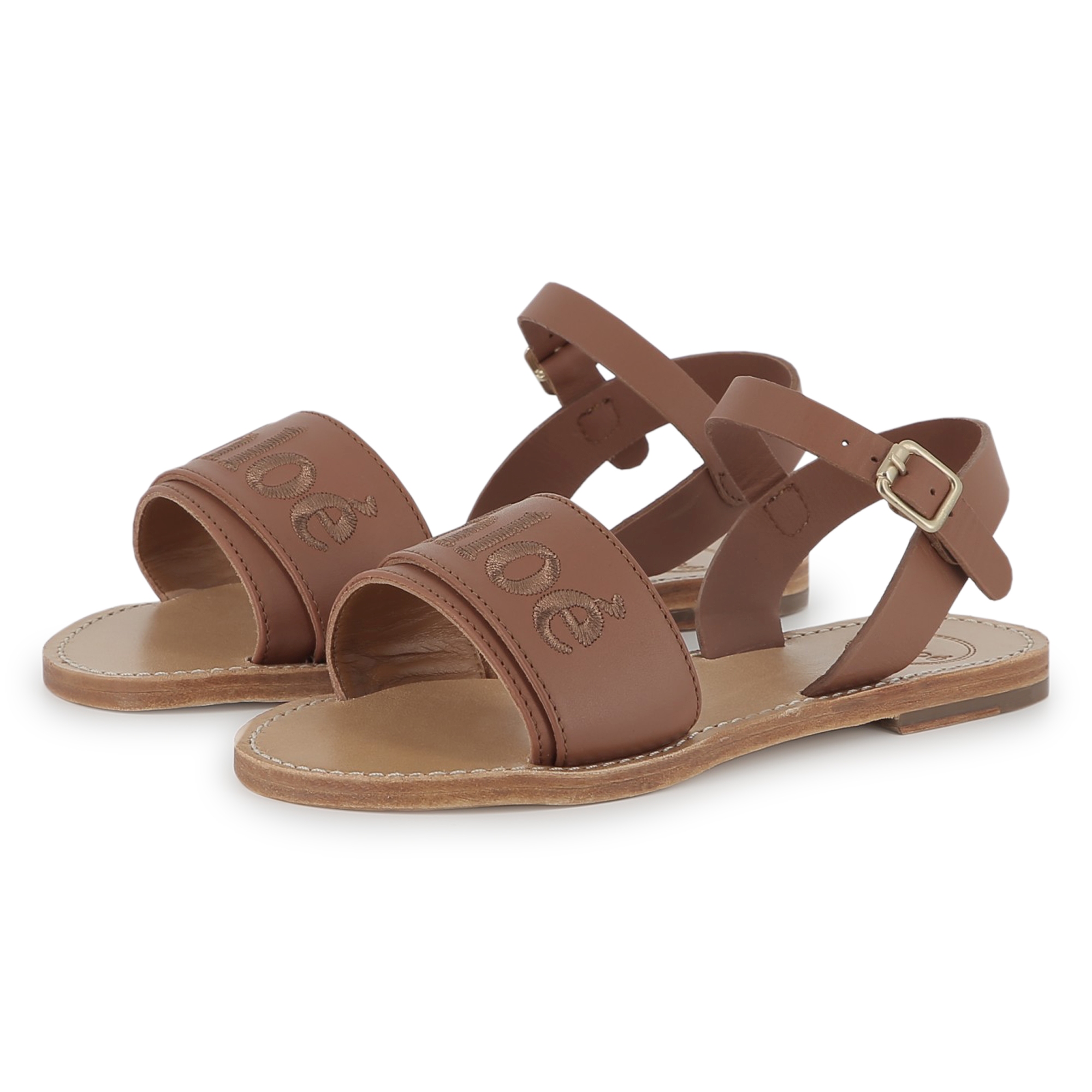 Buckled leather sandals CHLOE for GIRL