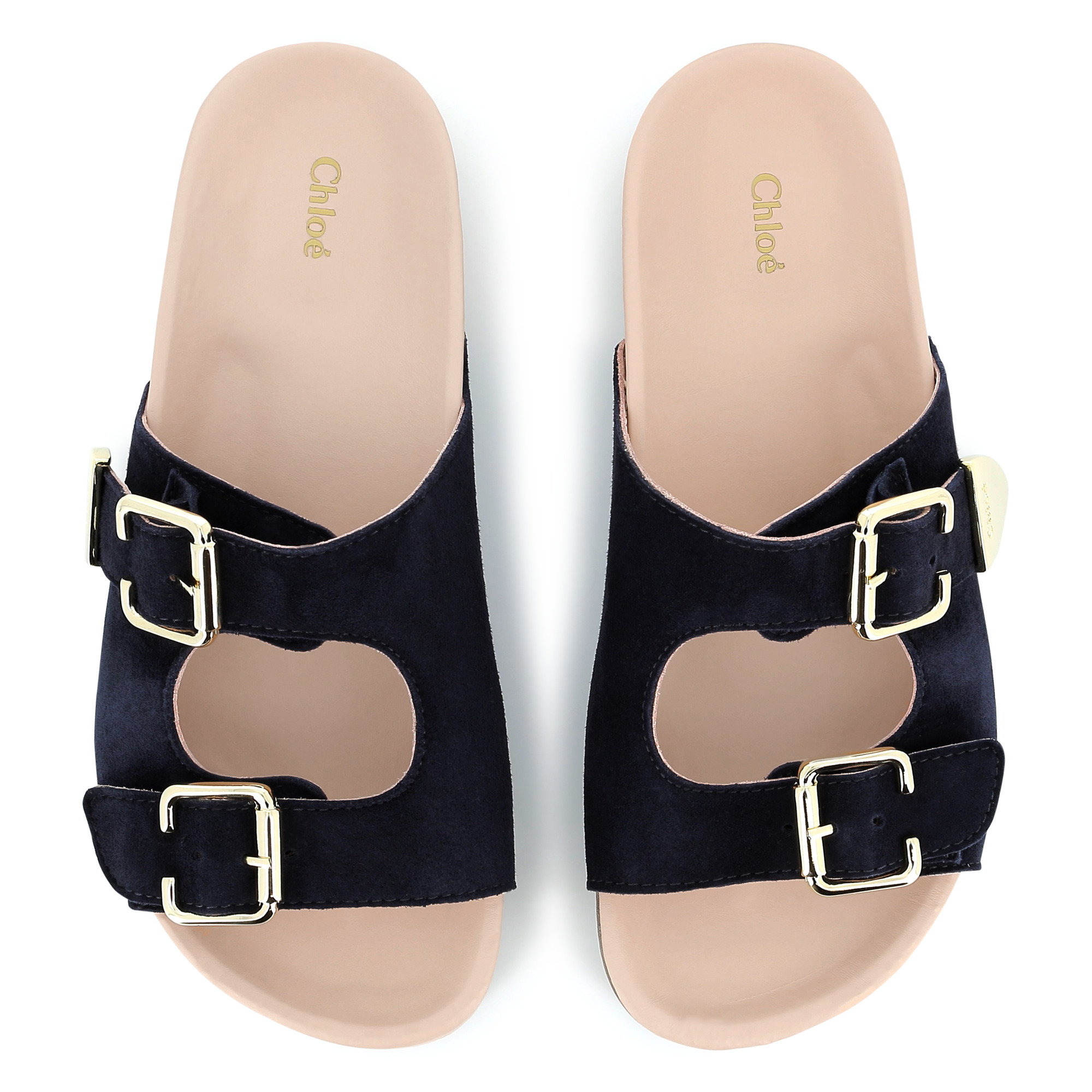 Leren teenslippers met gespen CHLOE Voor