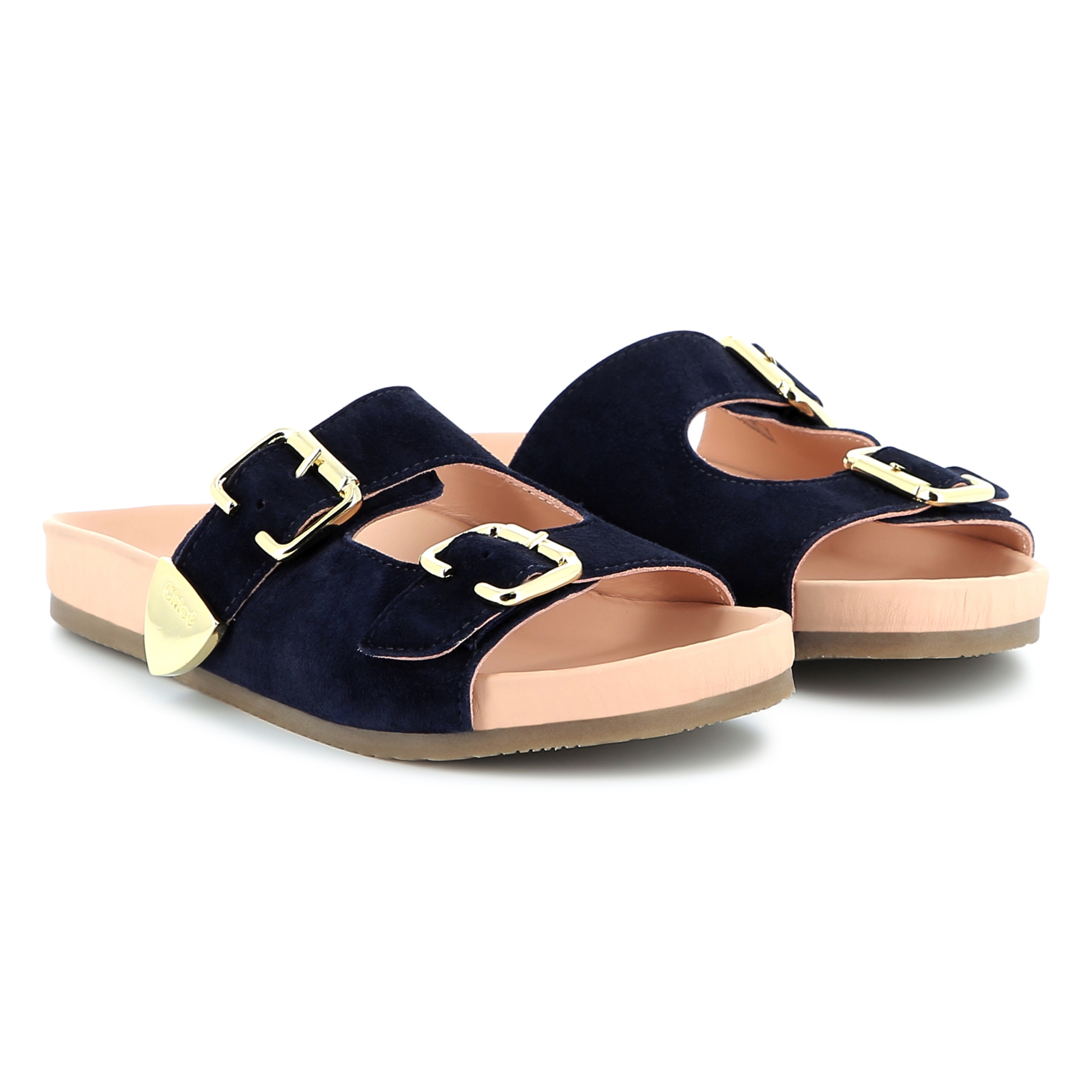 Buckled leather slides CHLOE for GIRL