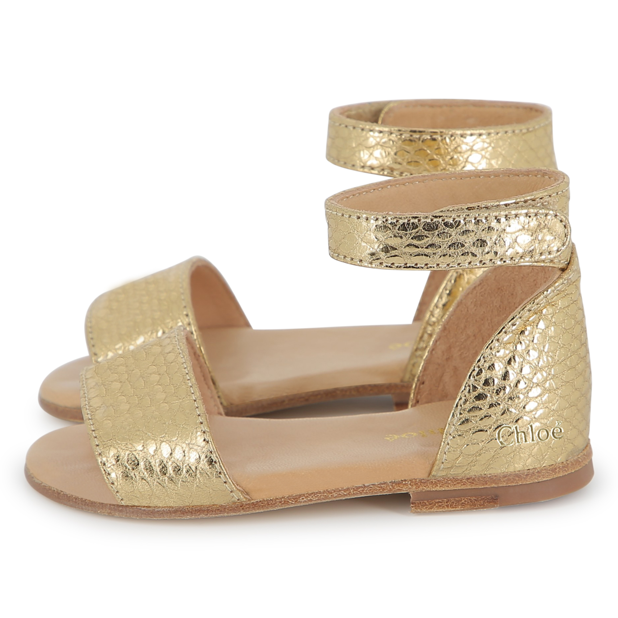 Leather sandals with straps CHLOE for GIRL