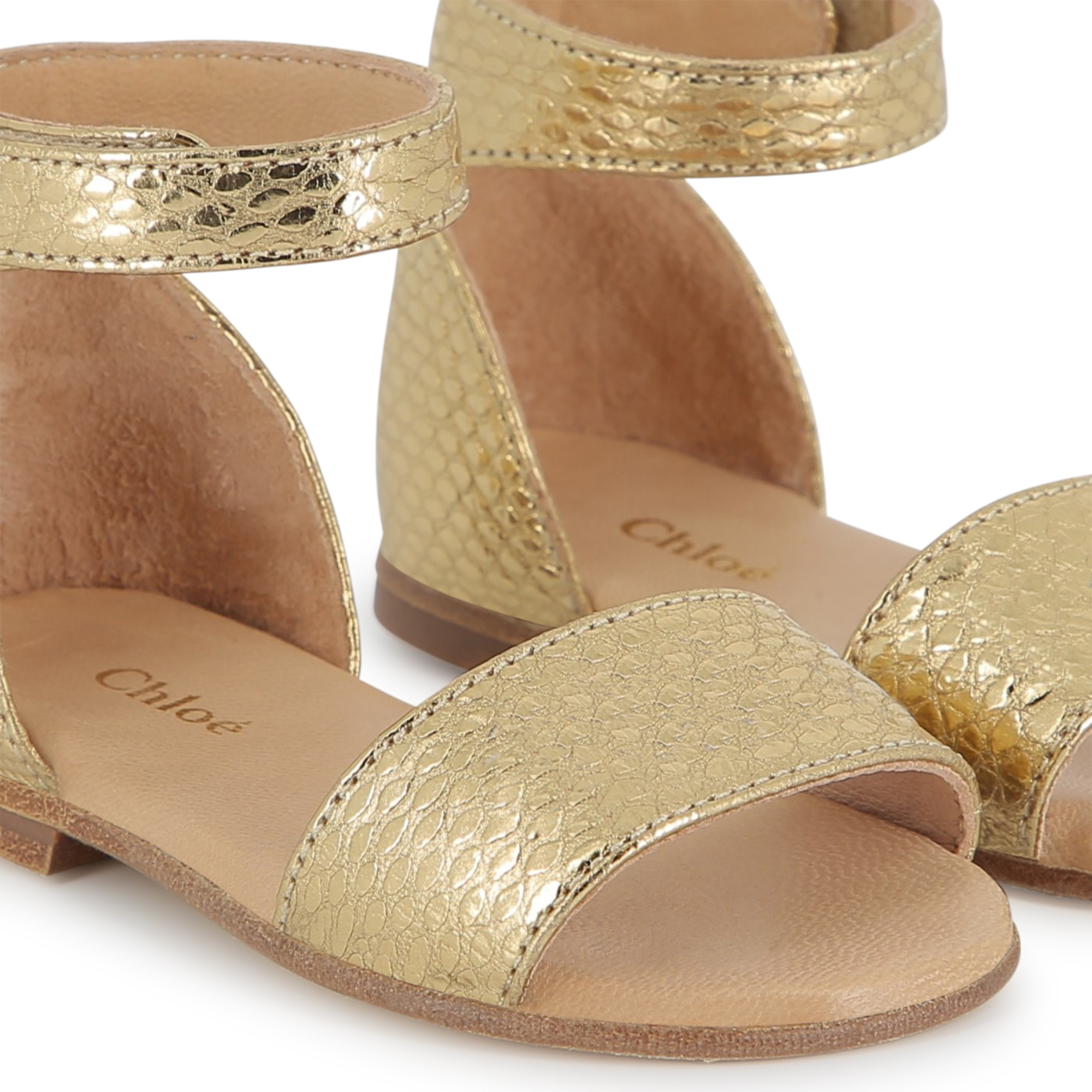 Leather sandals with straps CHLOE for GIRL