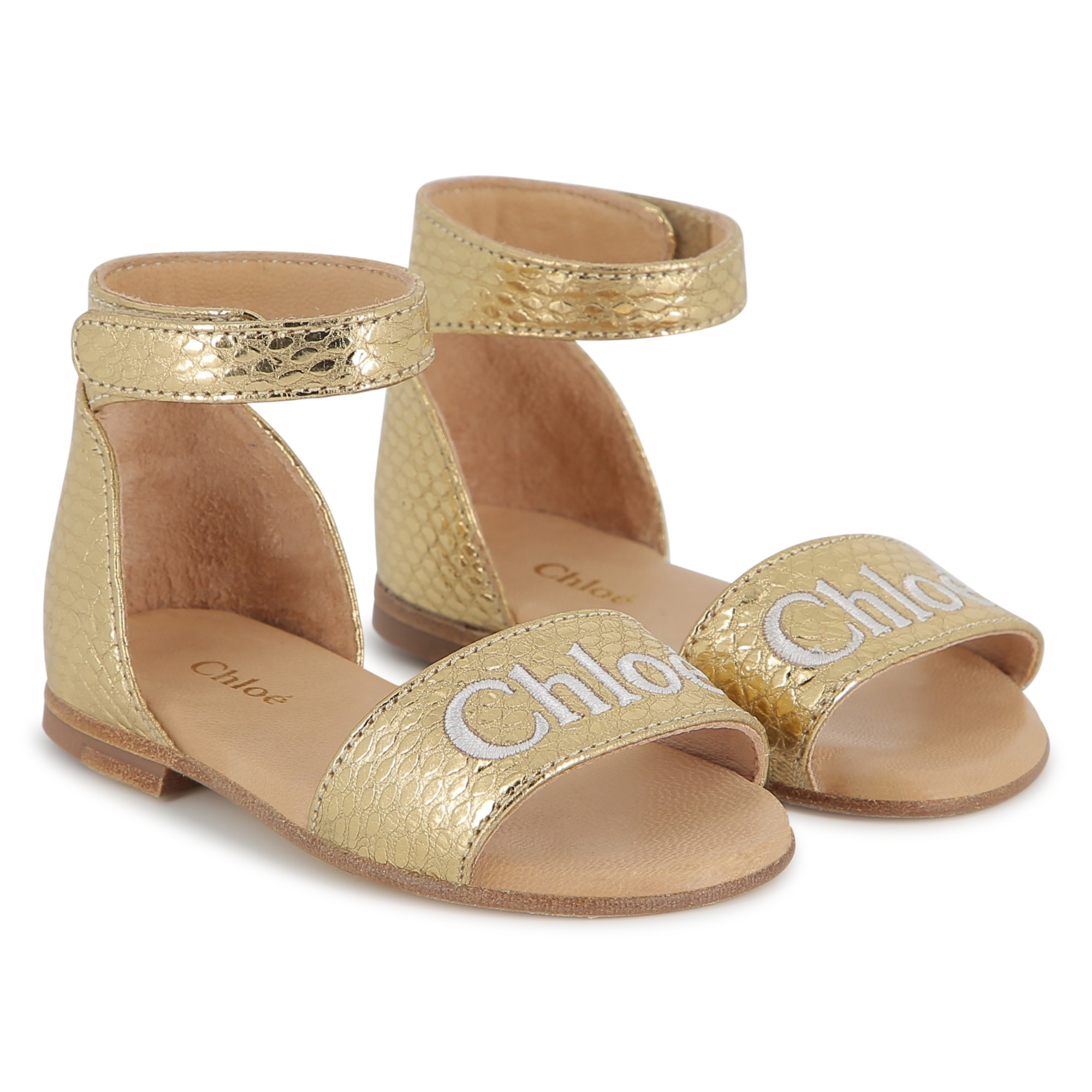 Leather sandals with straps CHLOE for GIRL