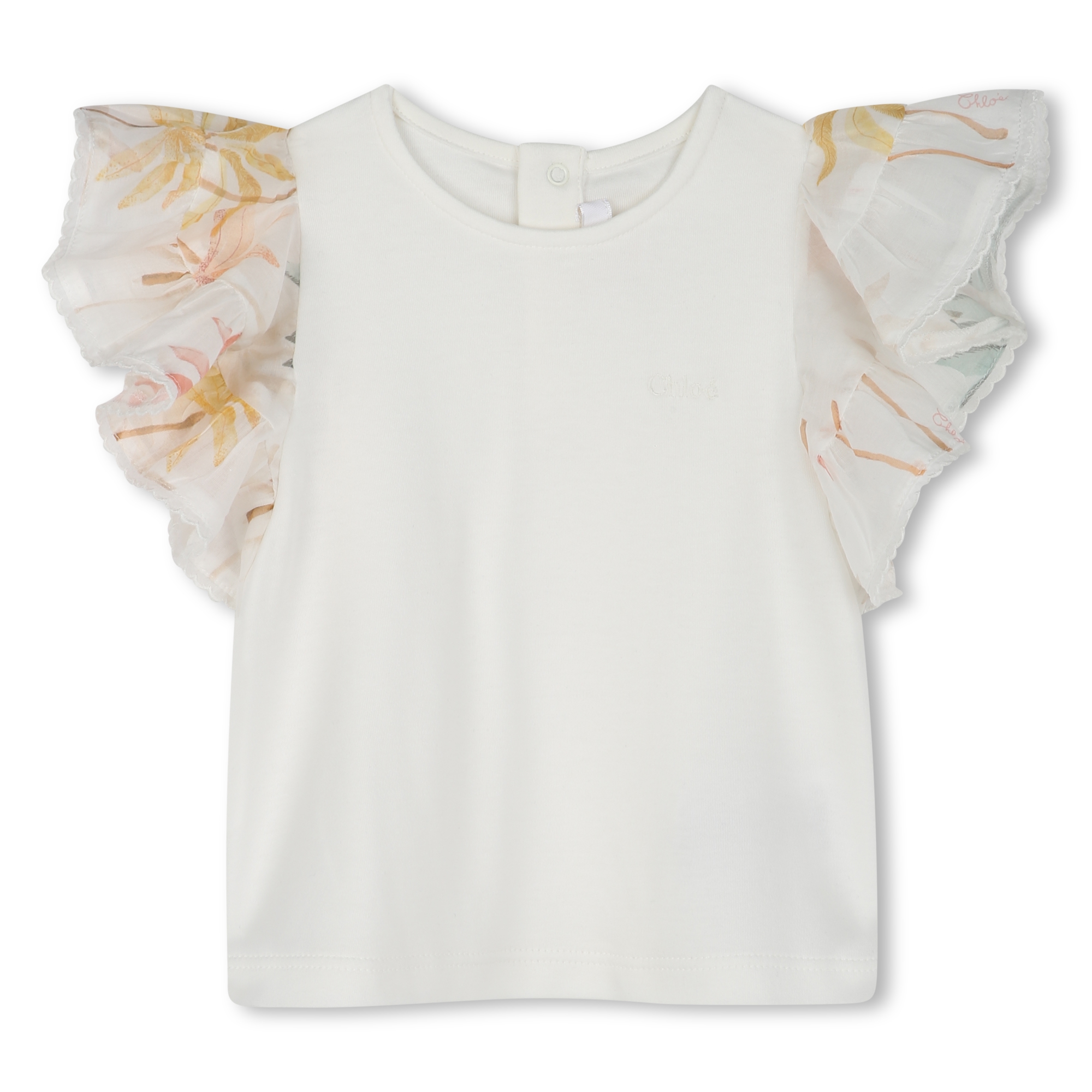 Bimaterial cotton T-shirt CHLOE for GIRL