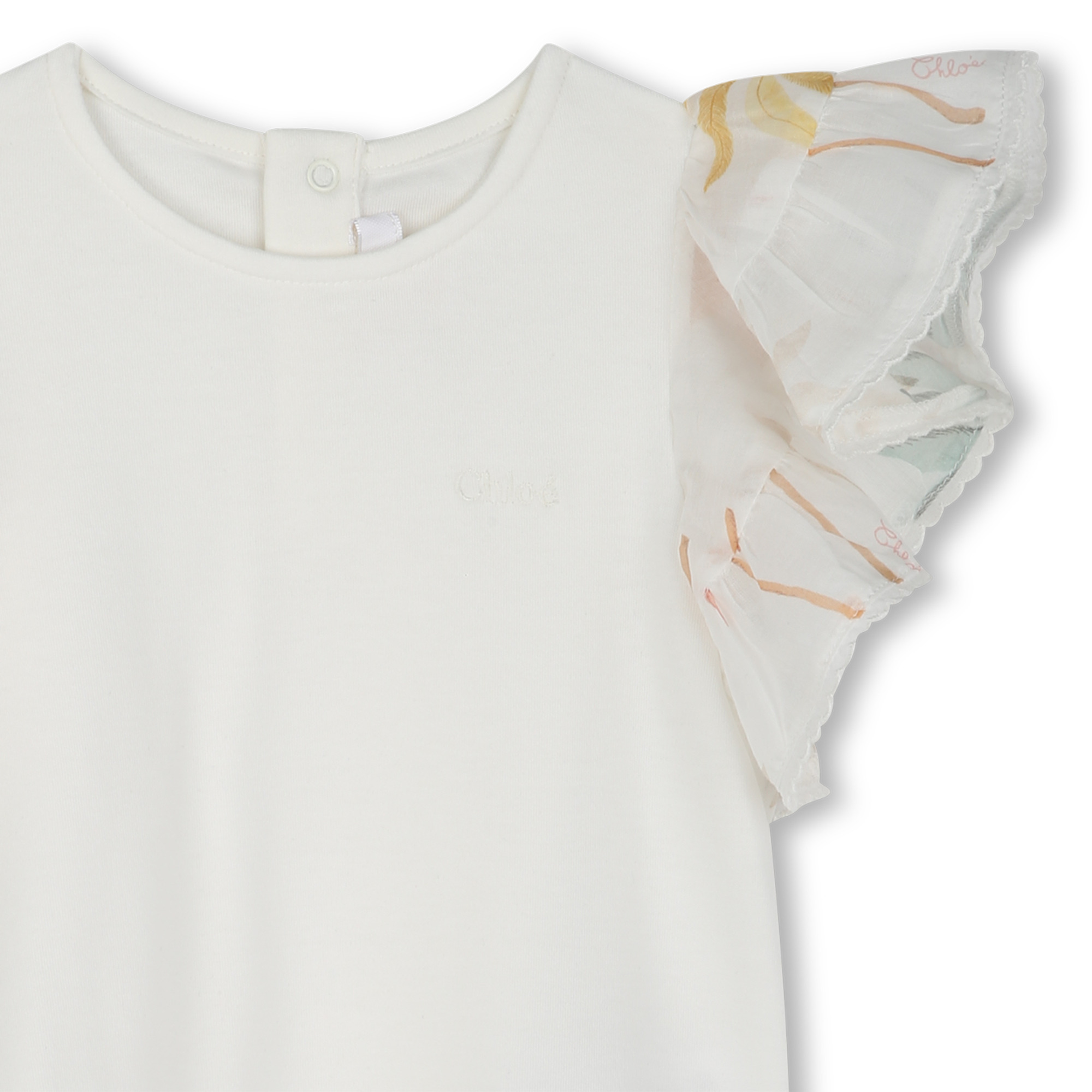 Bimaterial cotton T-shirt CHLOE for GIRL