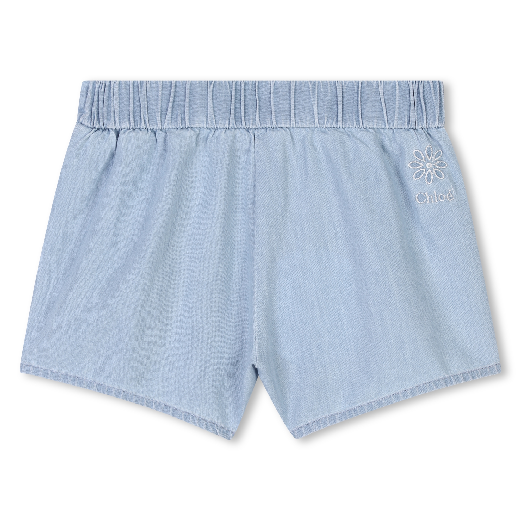 Short en jean en coton brodé CHLOE pour FILLE