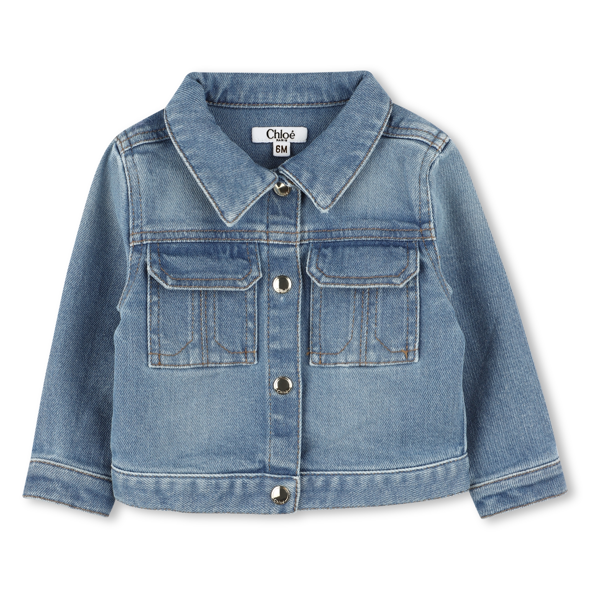 Veste en jean pressions dorées CHLOE pour FILLE