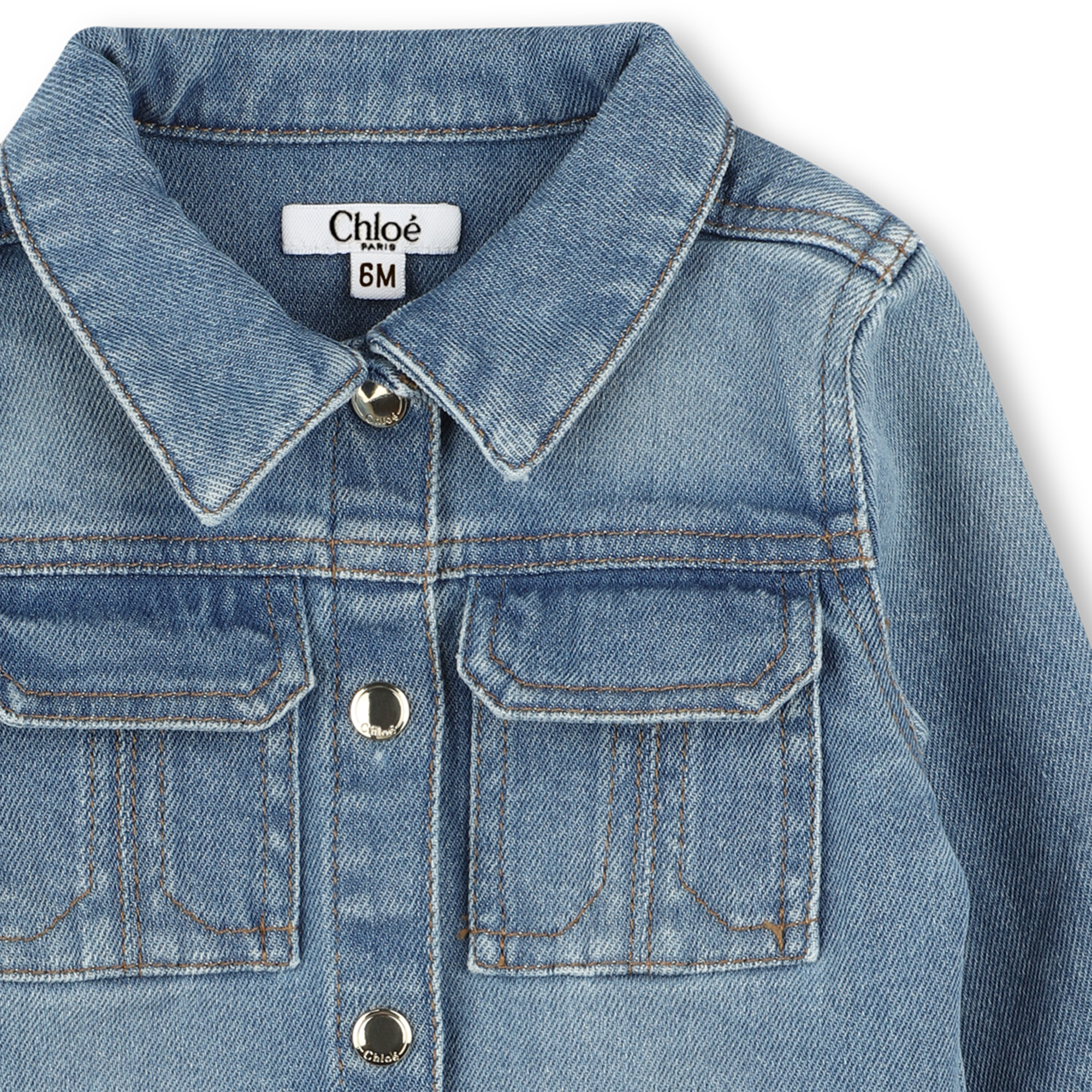 Veste en jean pressions dorées CHLOE pour FILLE