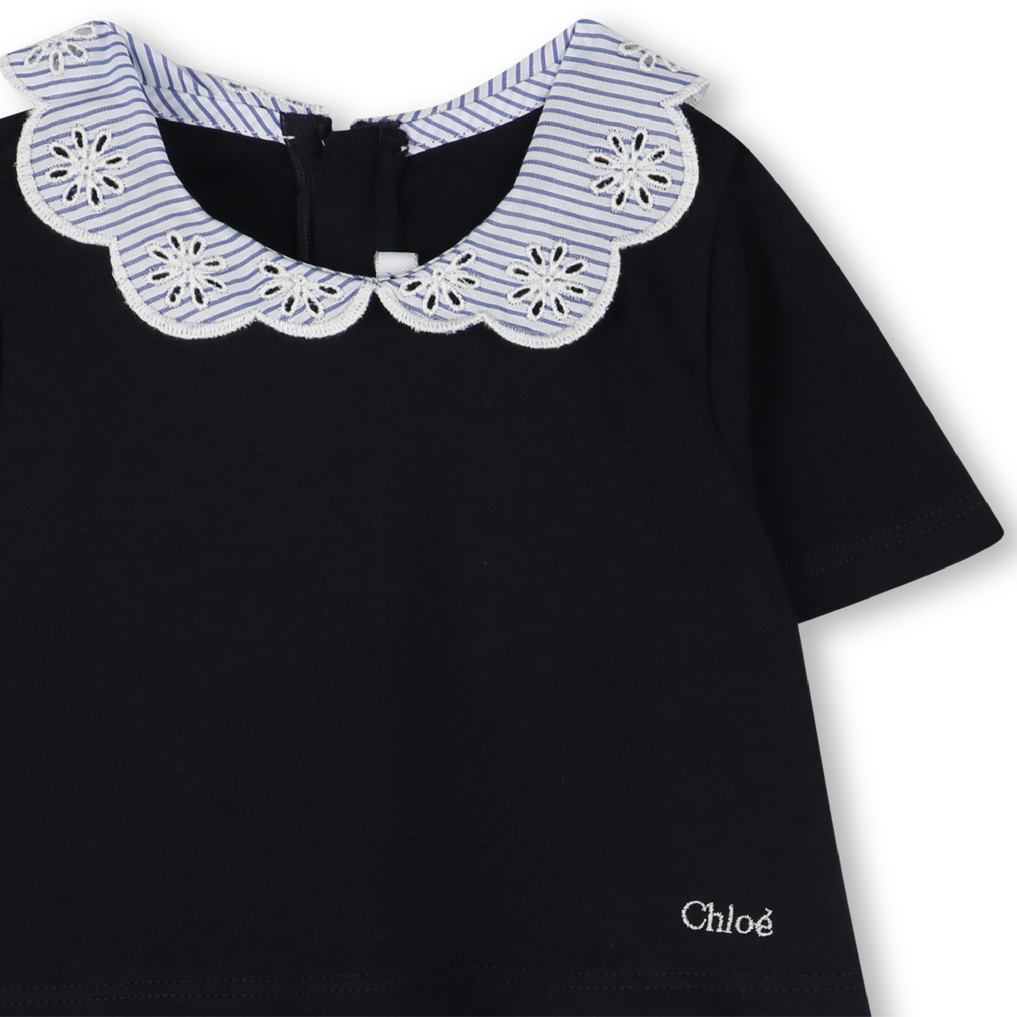 Bimaterial collared dress CHLOE for GIRL