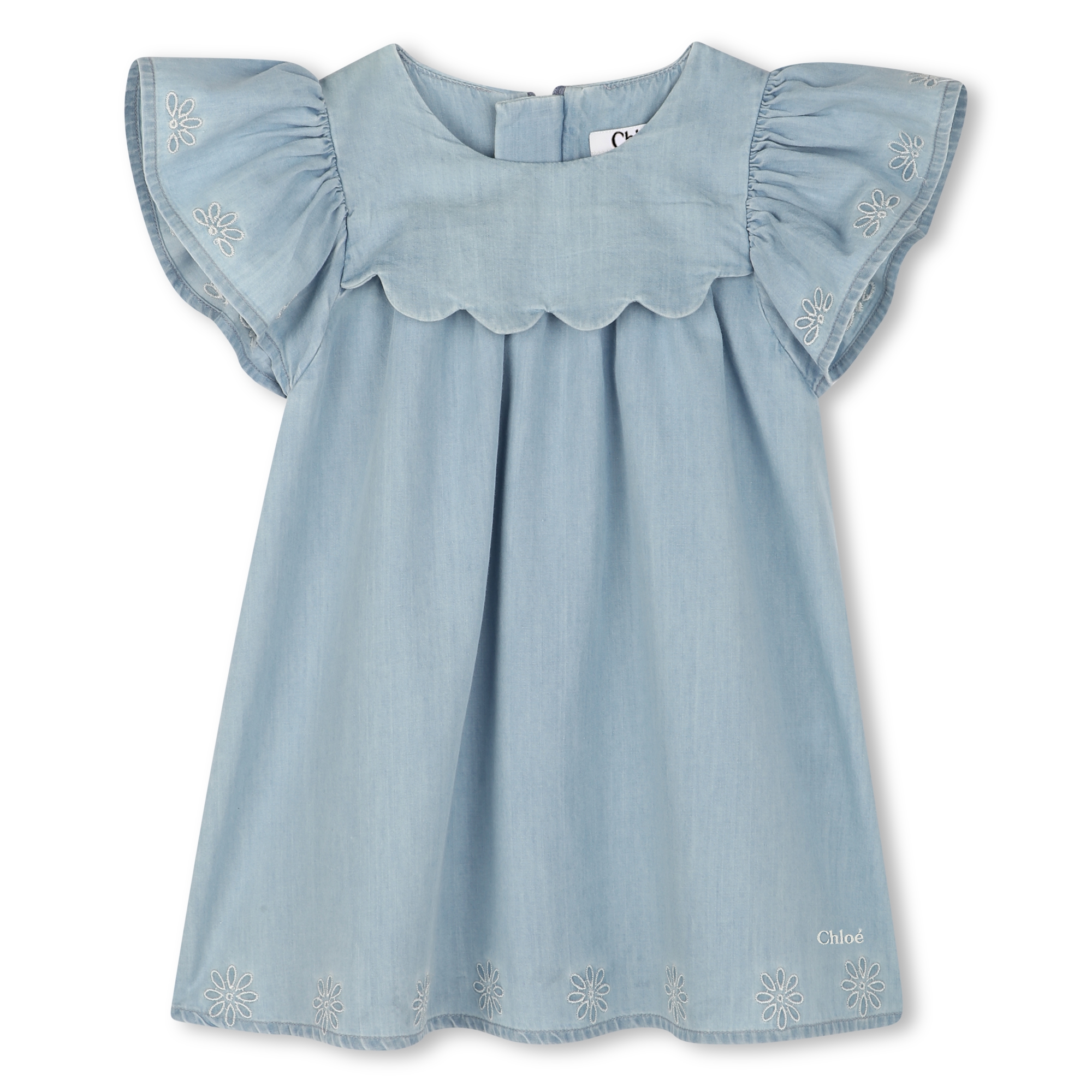 Robe en jean avec broderies CHLOE pour FILLE