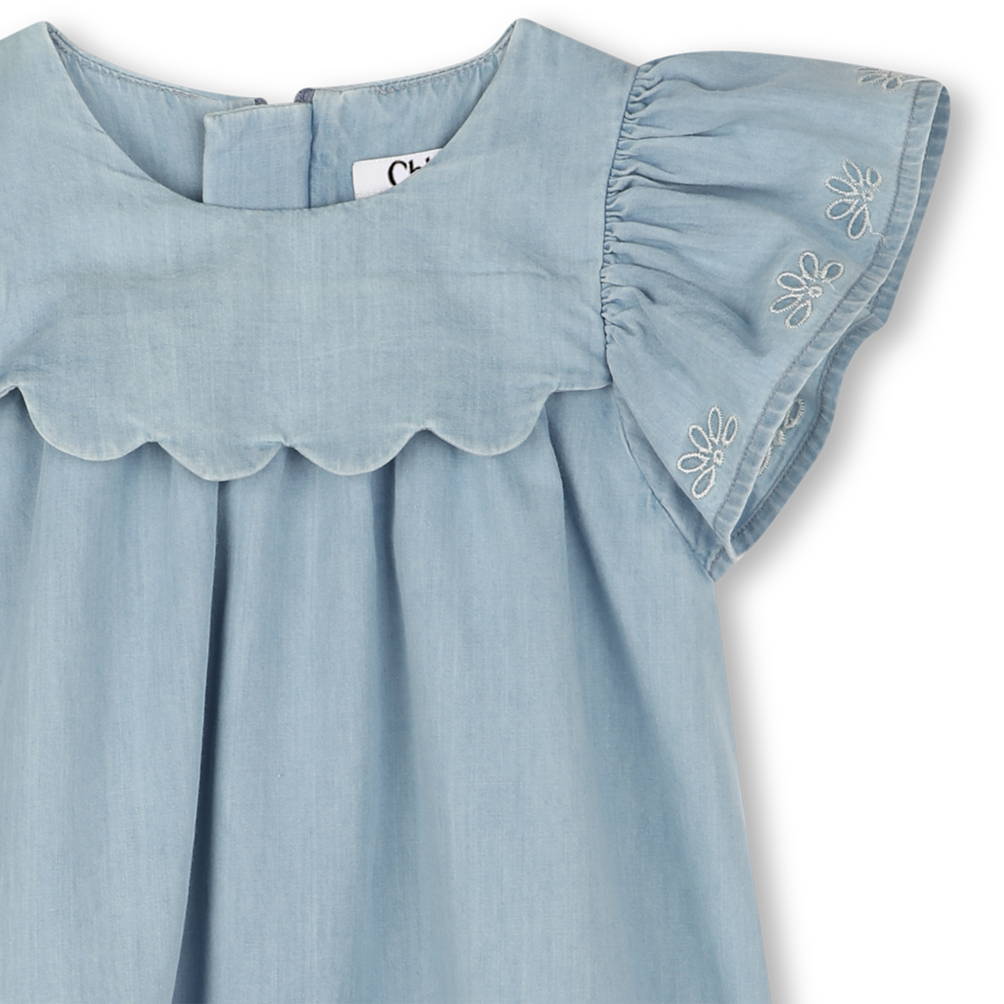 Robe en jean avec broderies CHLOE pour FILLE