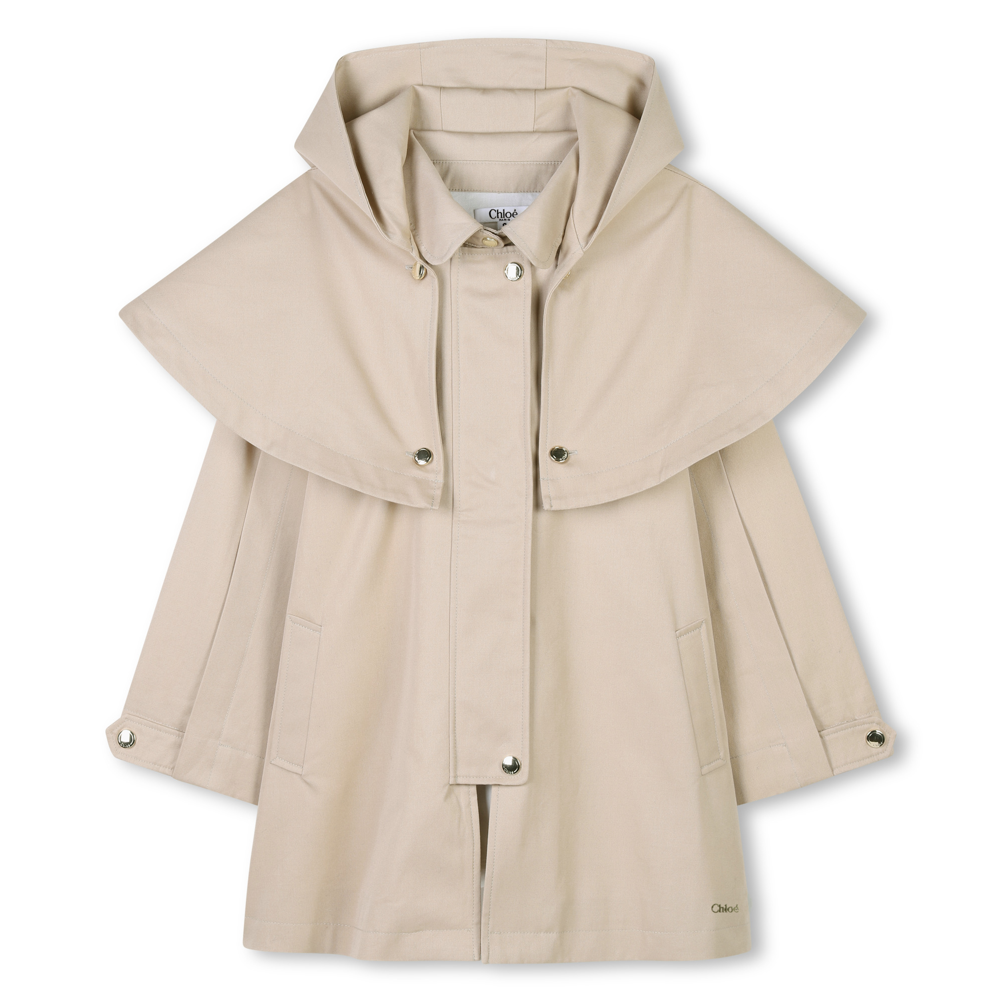 Trench cappuccio gabardine CHLOE Per BAMBINA